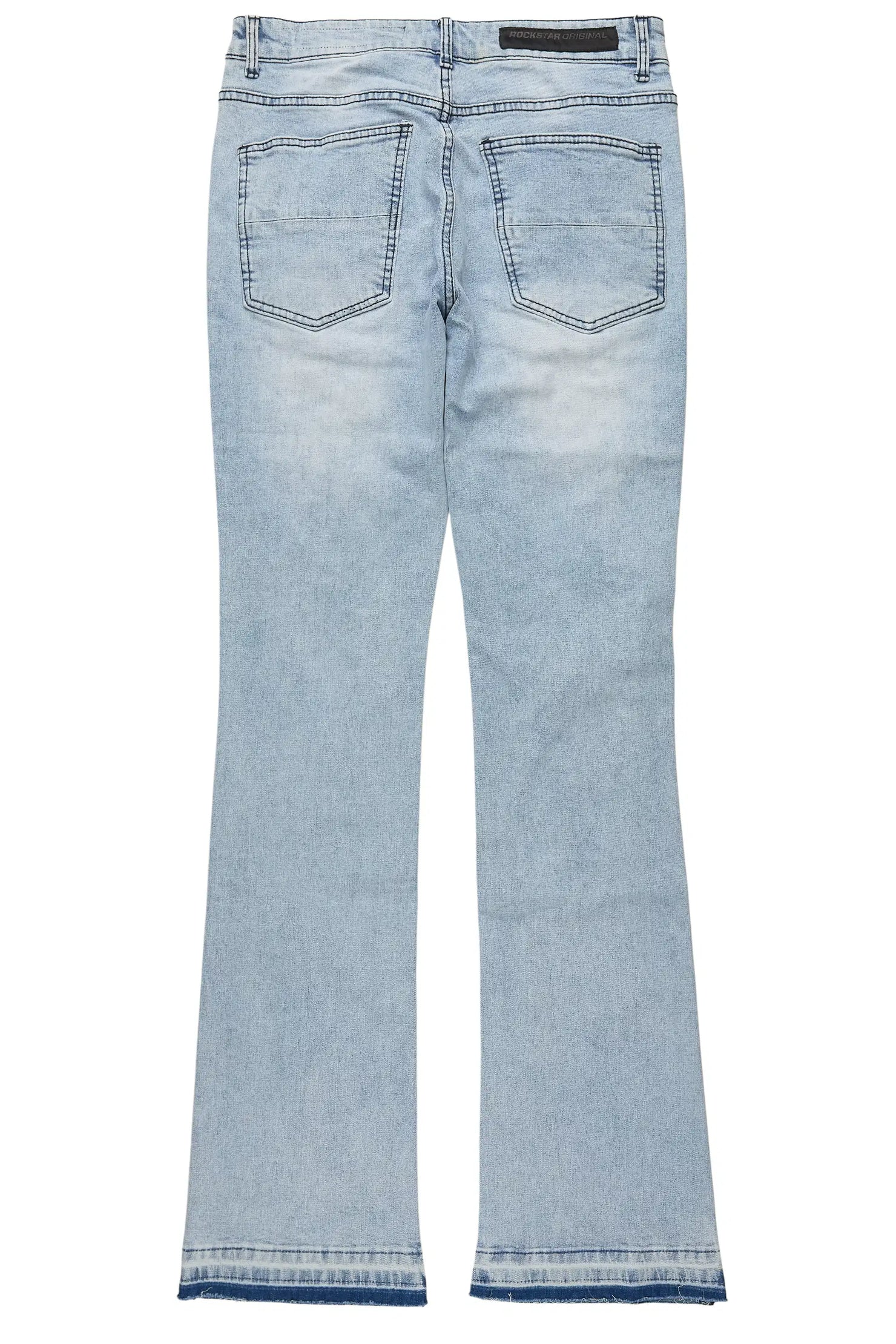 Ziv Pearl Light Blue Stacked Flare Jean