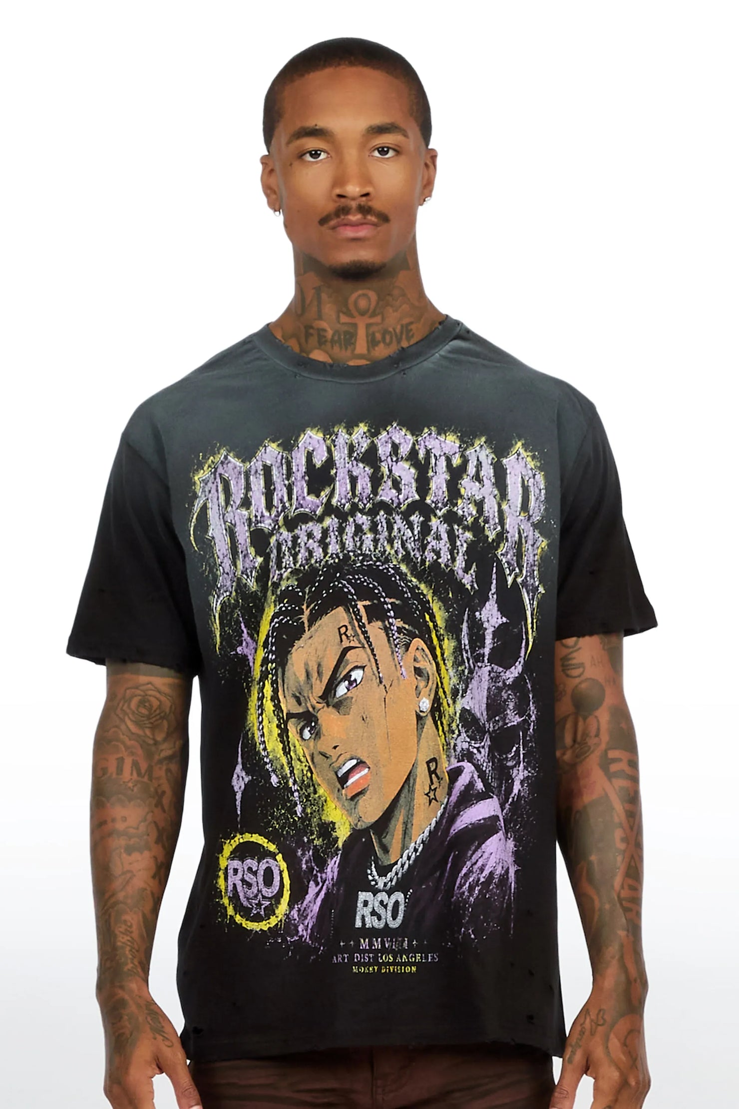 Torell Black Oversized Graphic T-Shirt