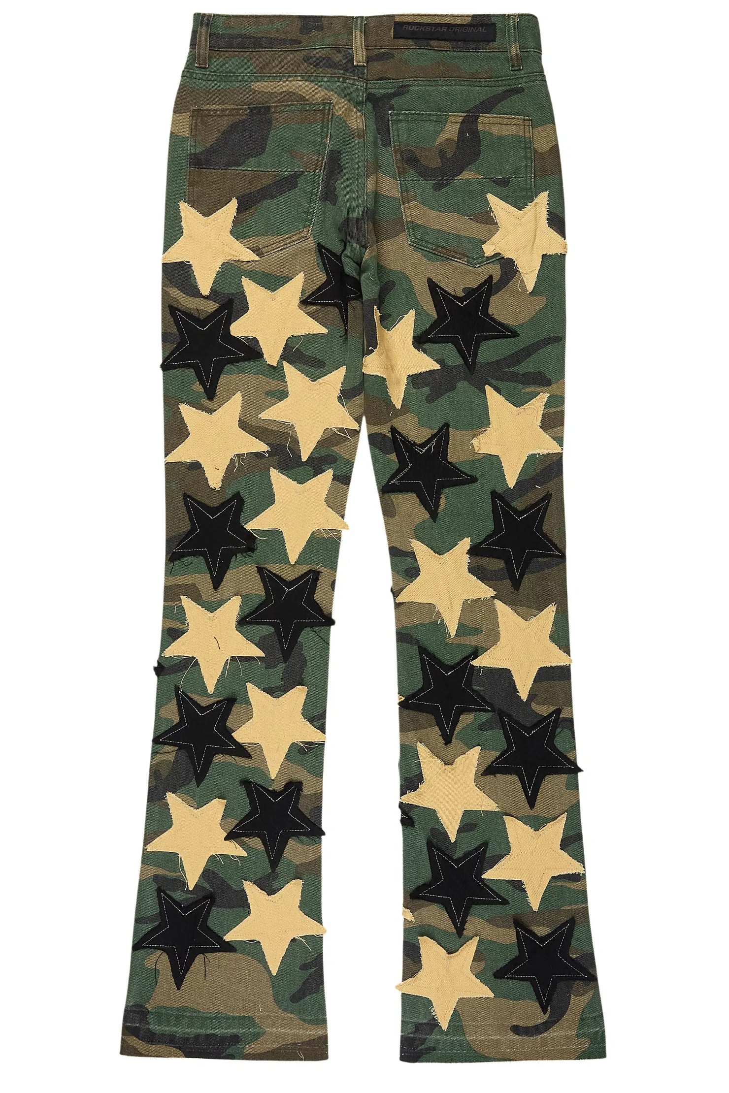 StarLane Faded Camo Stacked Flare Jean
