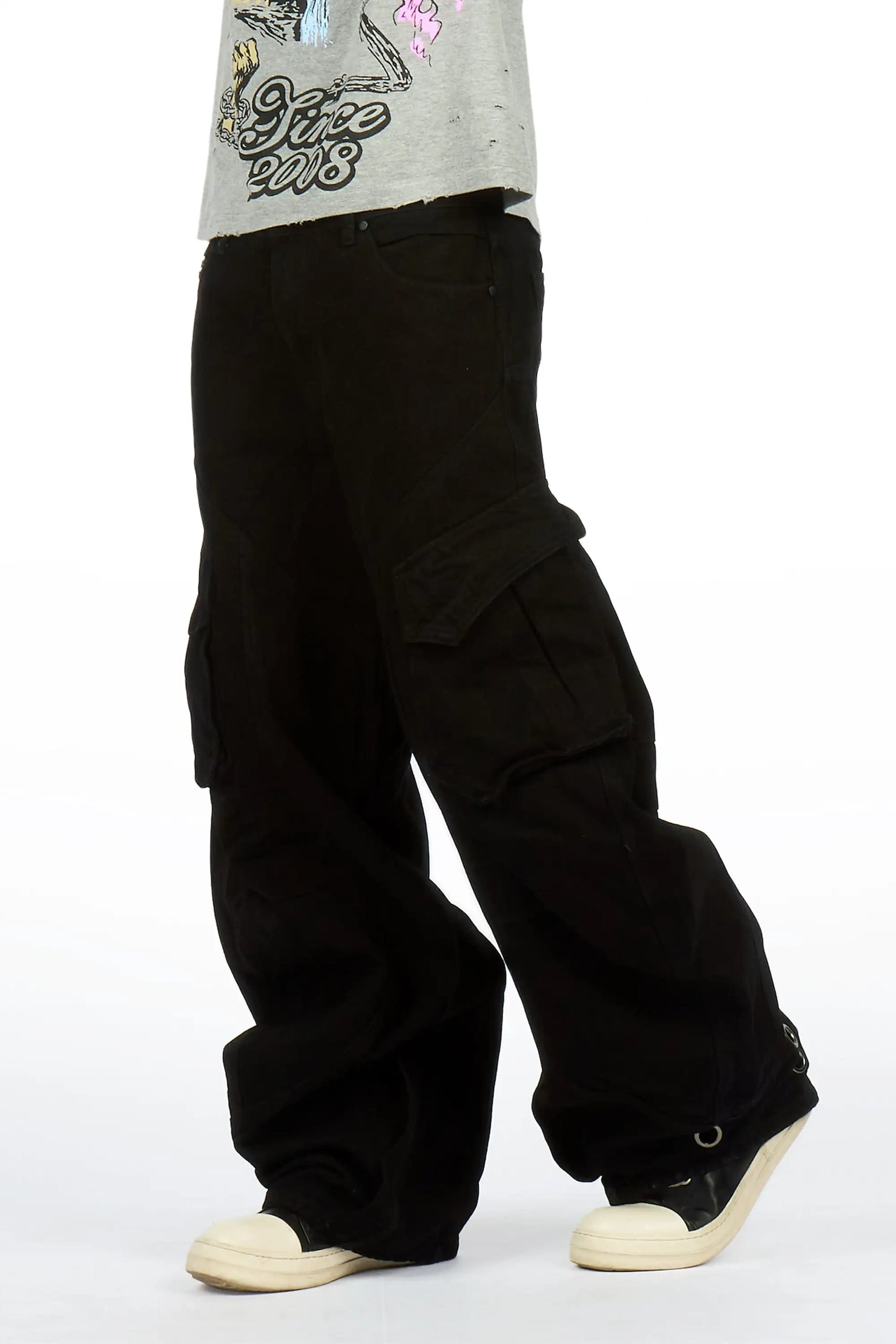 Tren Black Oil Wash Barrel Fit Jean
