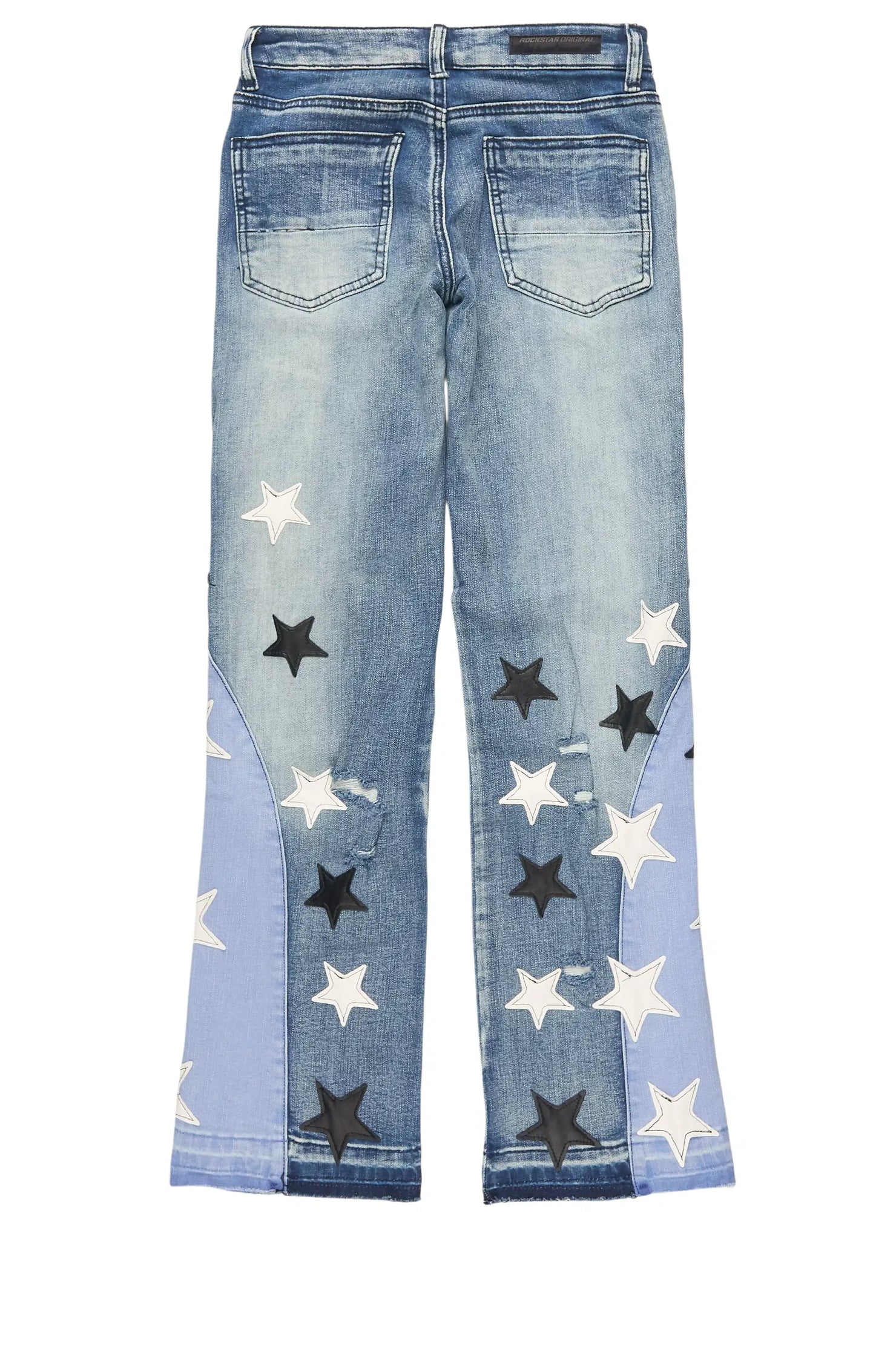 Girls Adella Medium Wash Stacked Jean