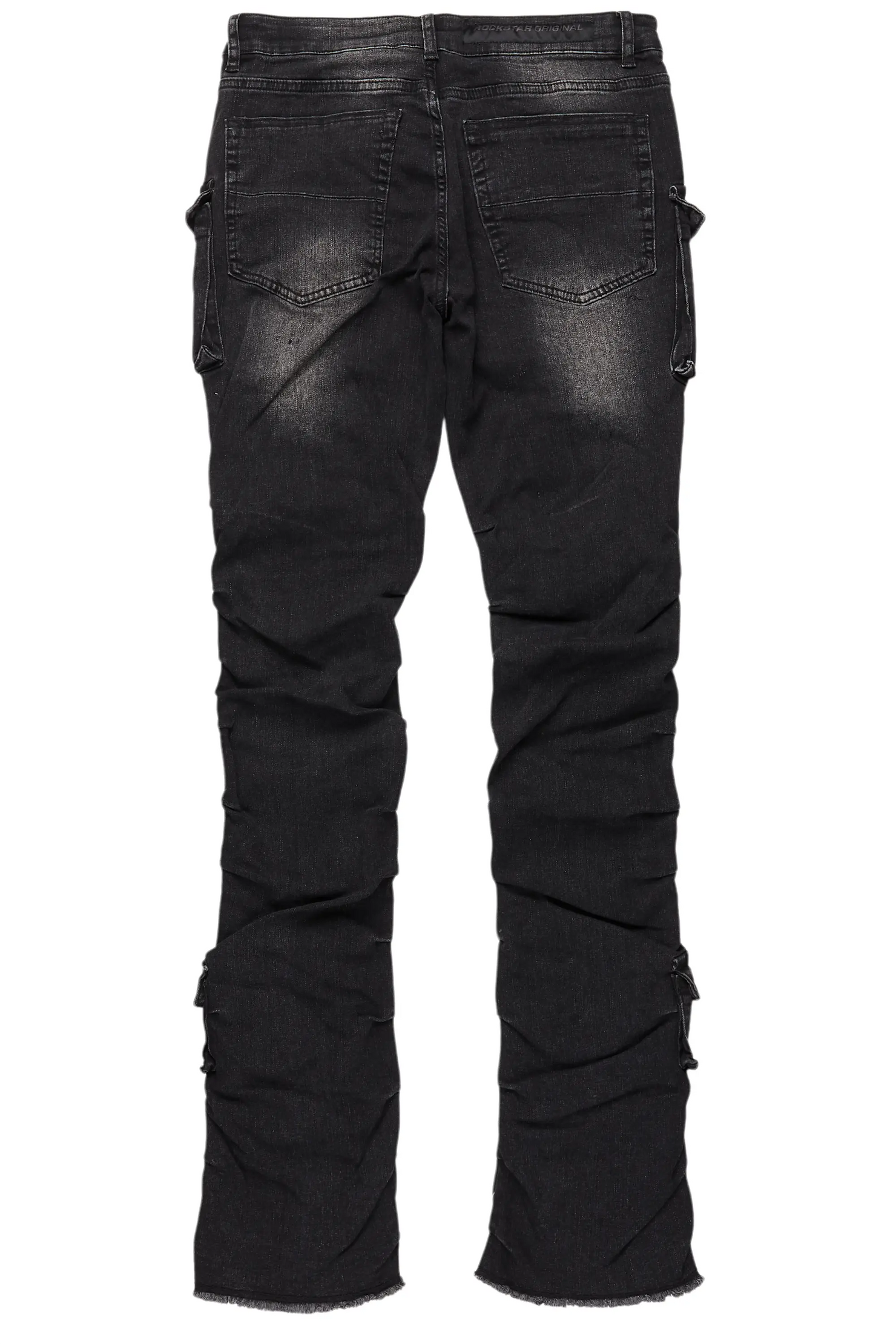 Gentry Dark Grey Wash Stacked Flare Jean