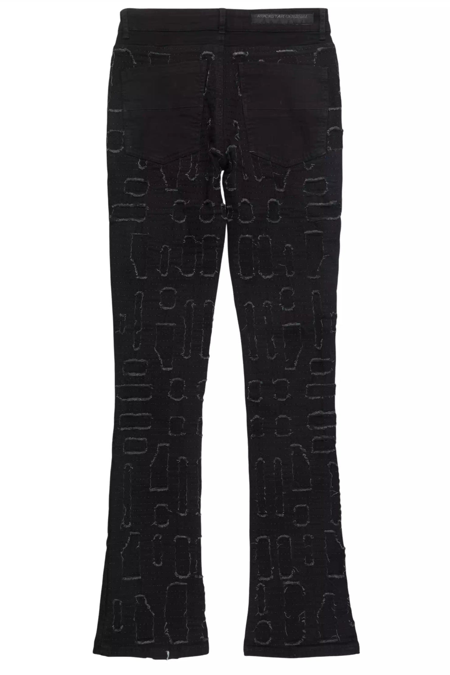 Gribo Black Stacked Flare Jean