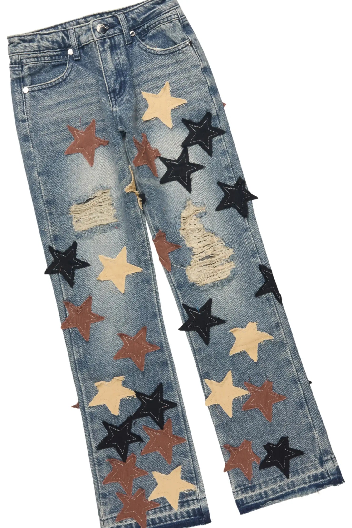 Boys Kordell Black/Tint T-Shirt Stacked Patch Jean Set