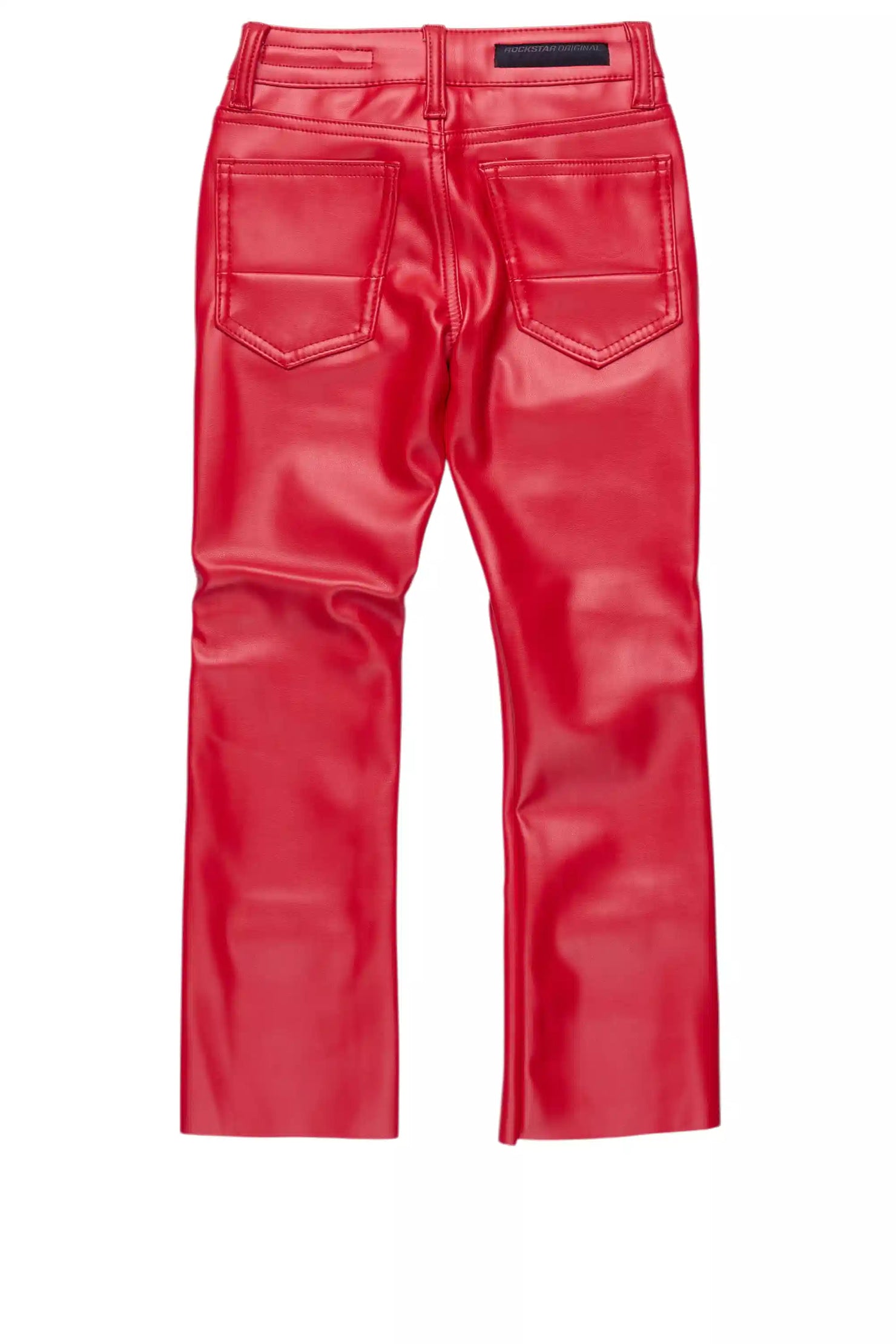 Boys Petrus Red PU Leather Jean