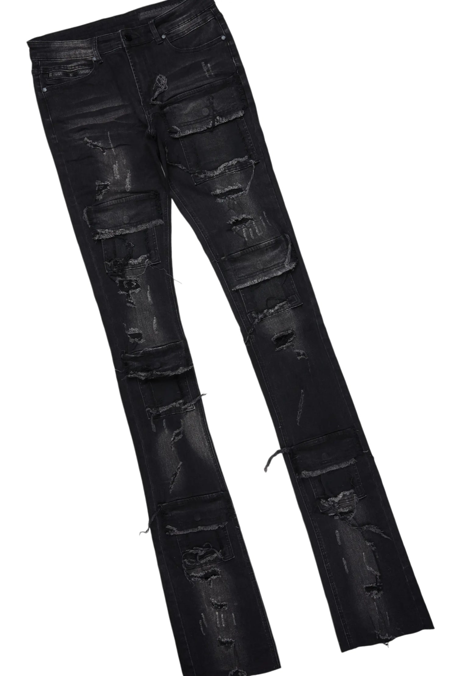 Ojas Black T-Shirt & Petrus Super Stacked Flare Jean Bundle