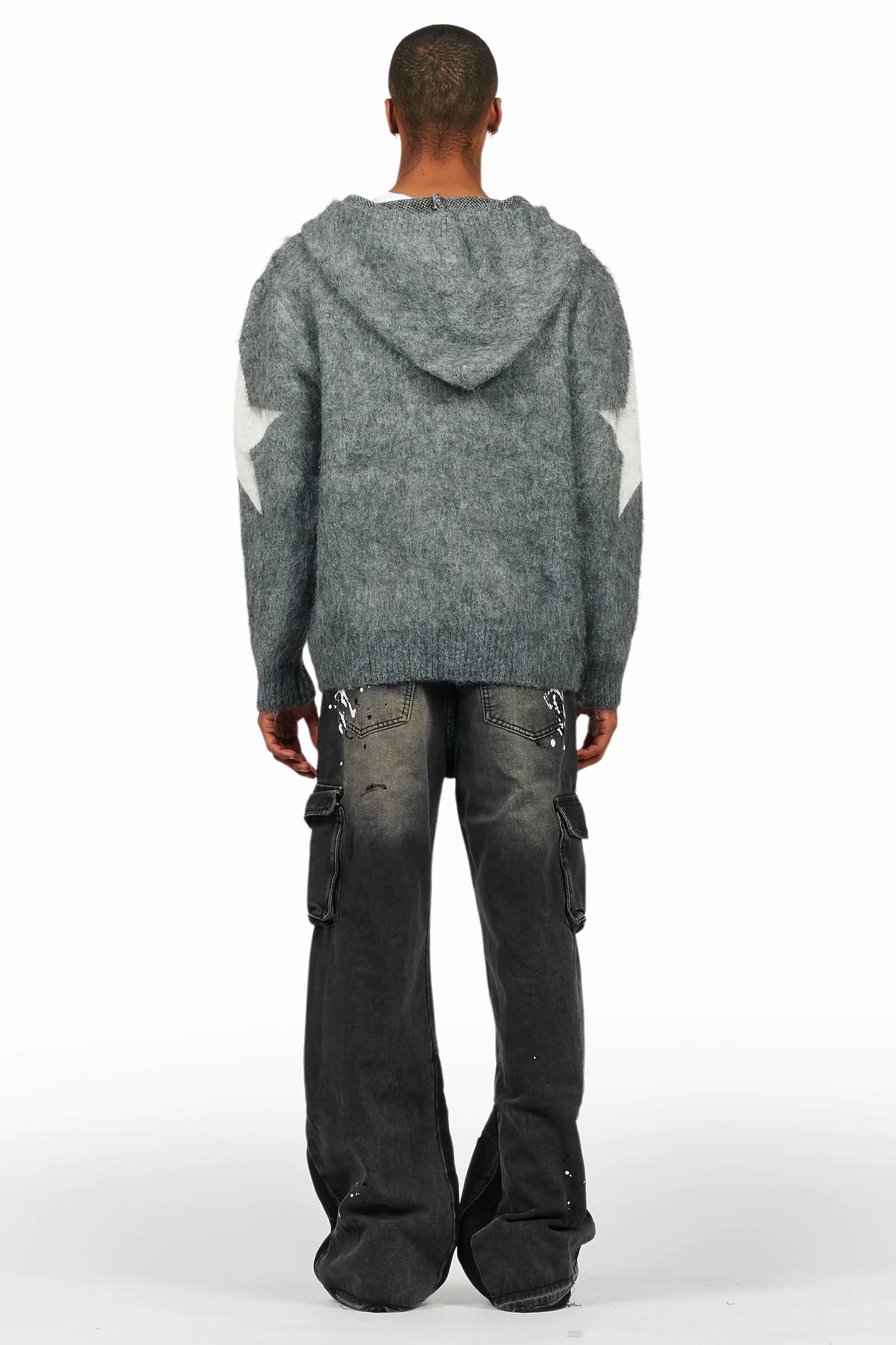 States Grey Mohair Hoodie/Baggy Fit Jean Bundle