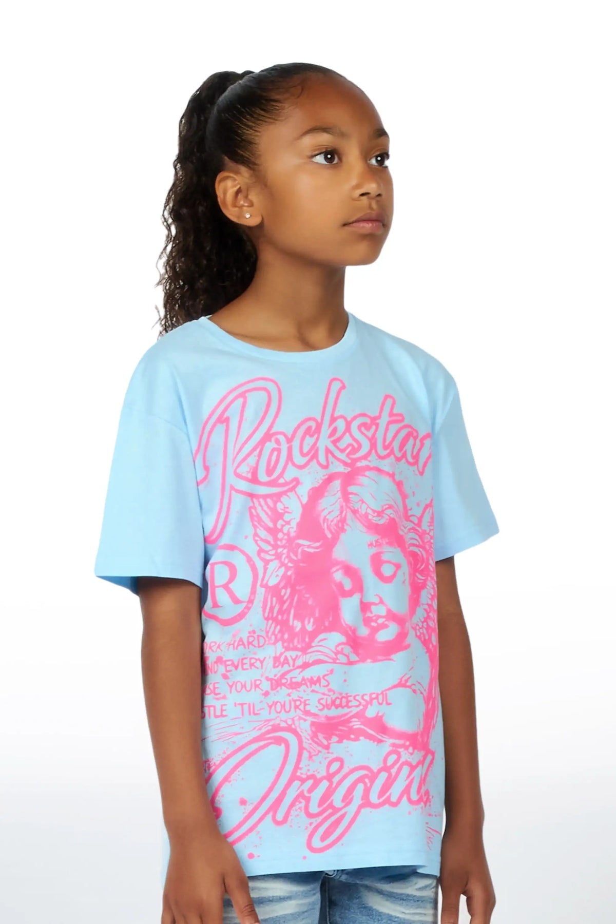 Girls Tyca Light Blue Graphic T-Shirt