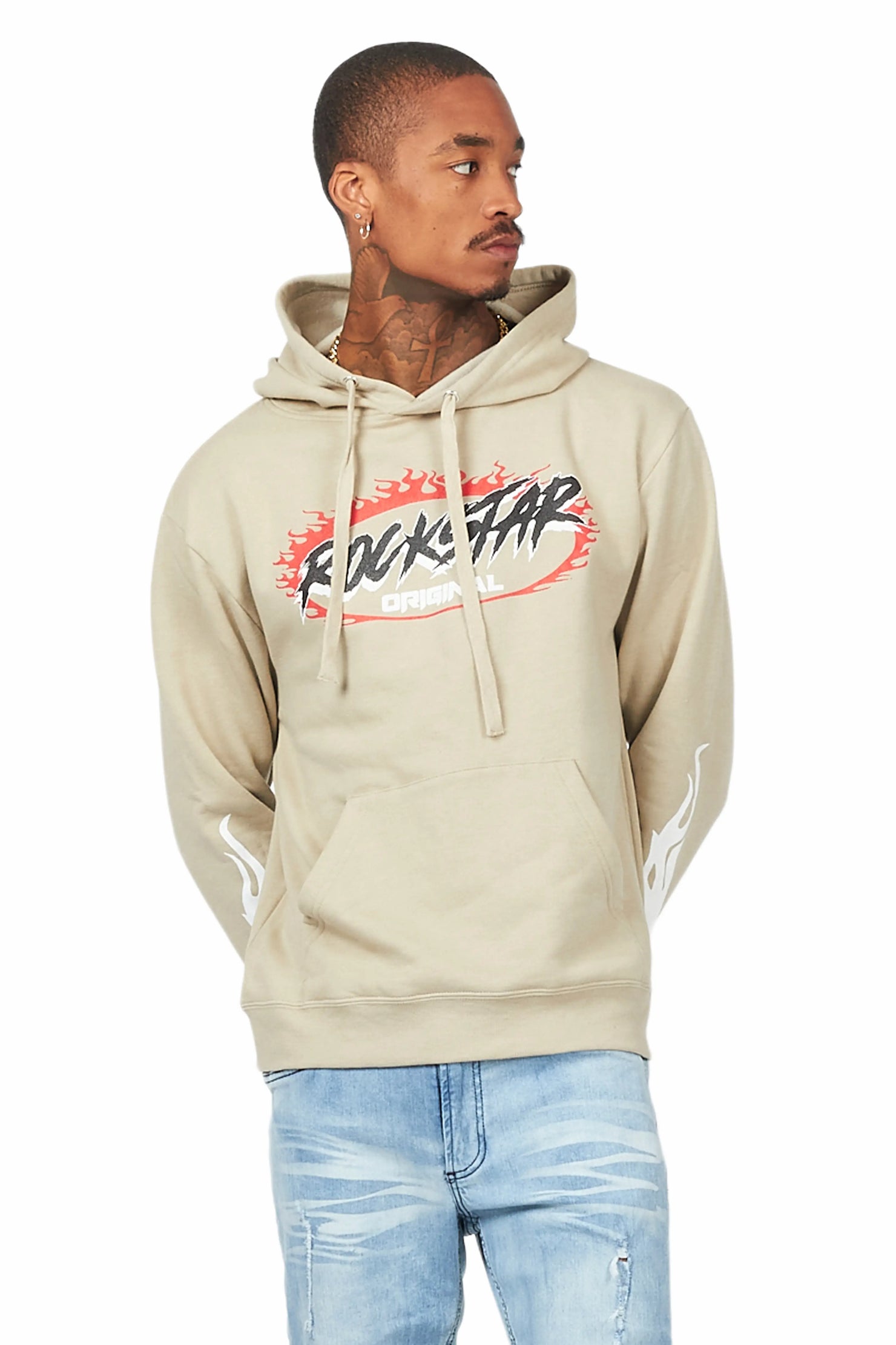 Draven Beige Graphic Hoodie