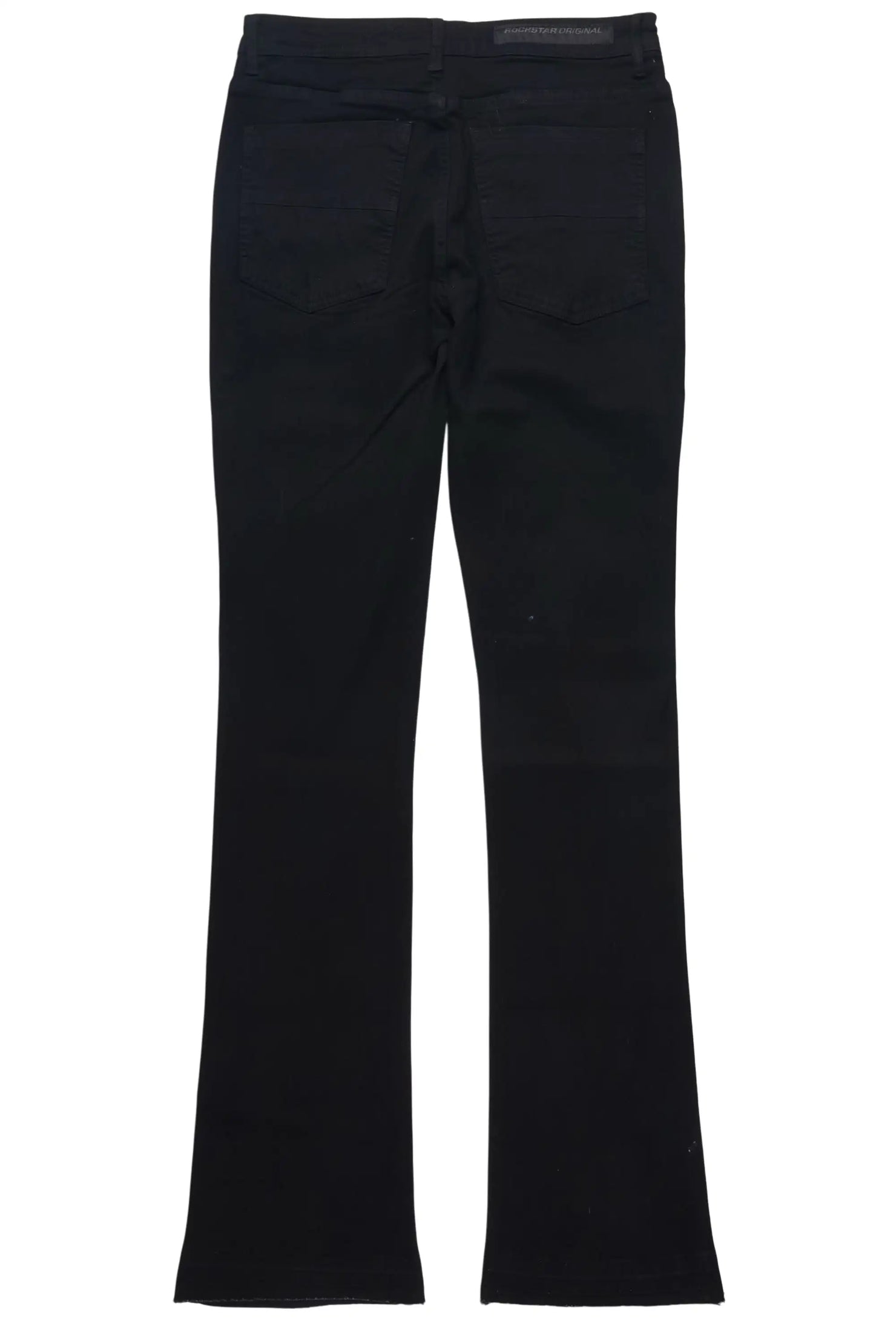 Samba Black/Clear Rhinestone Stacked Flare Jean