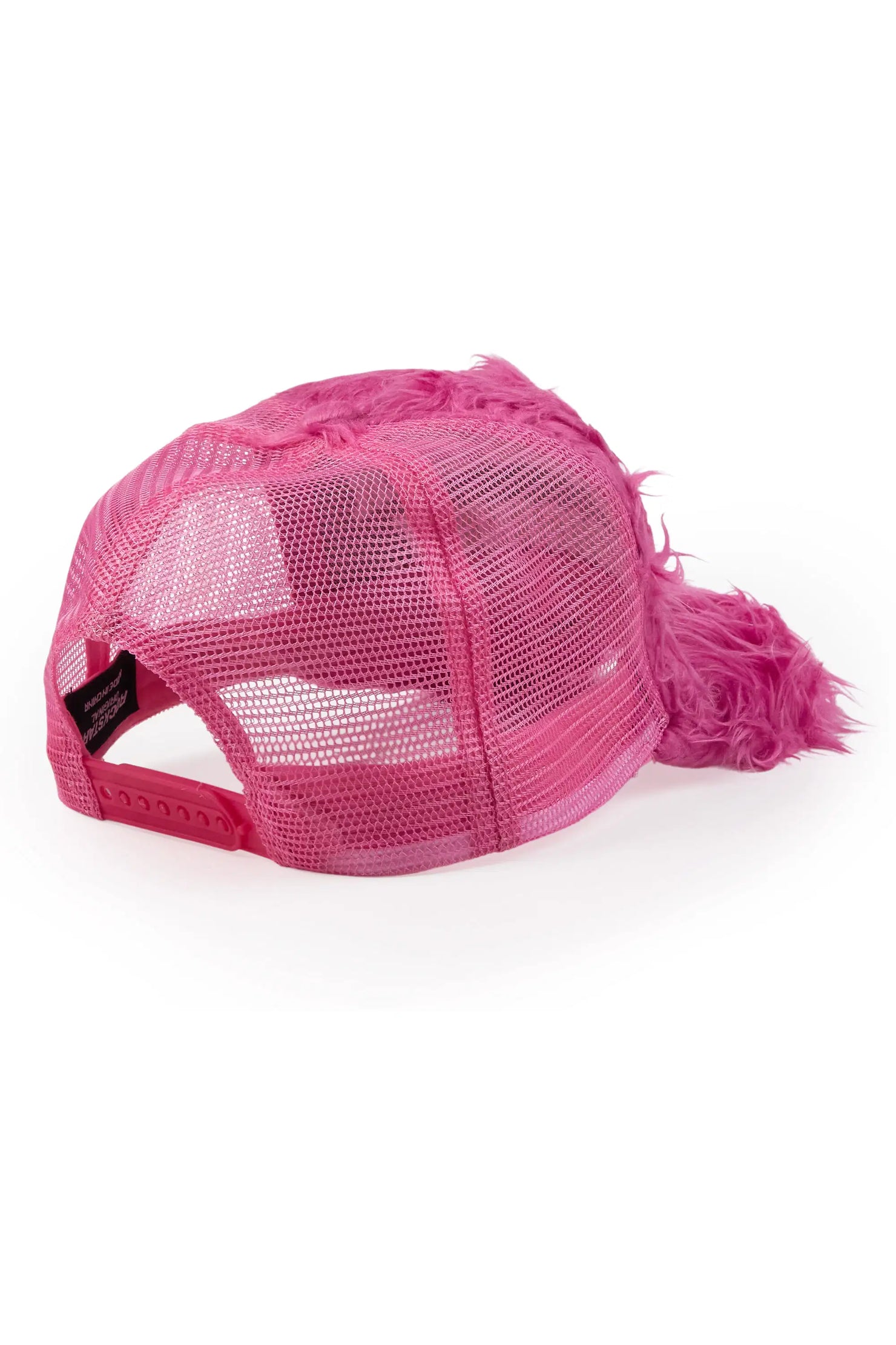 Donnesha Pink Shaggy Fur Trucker Hat