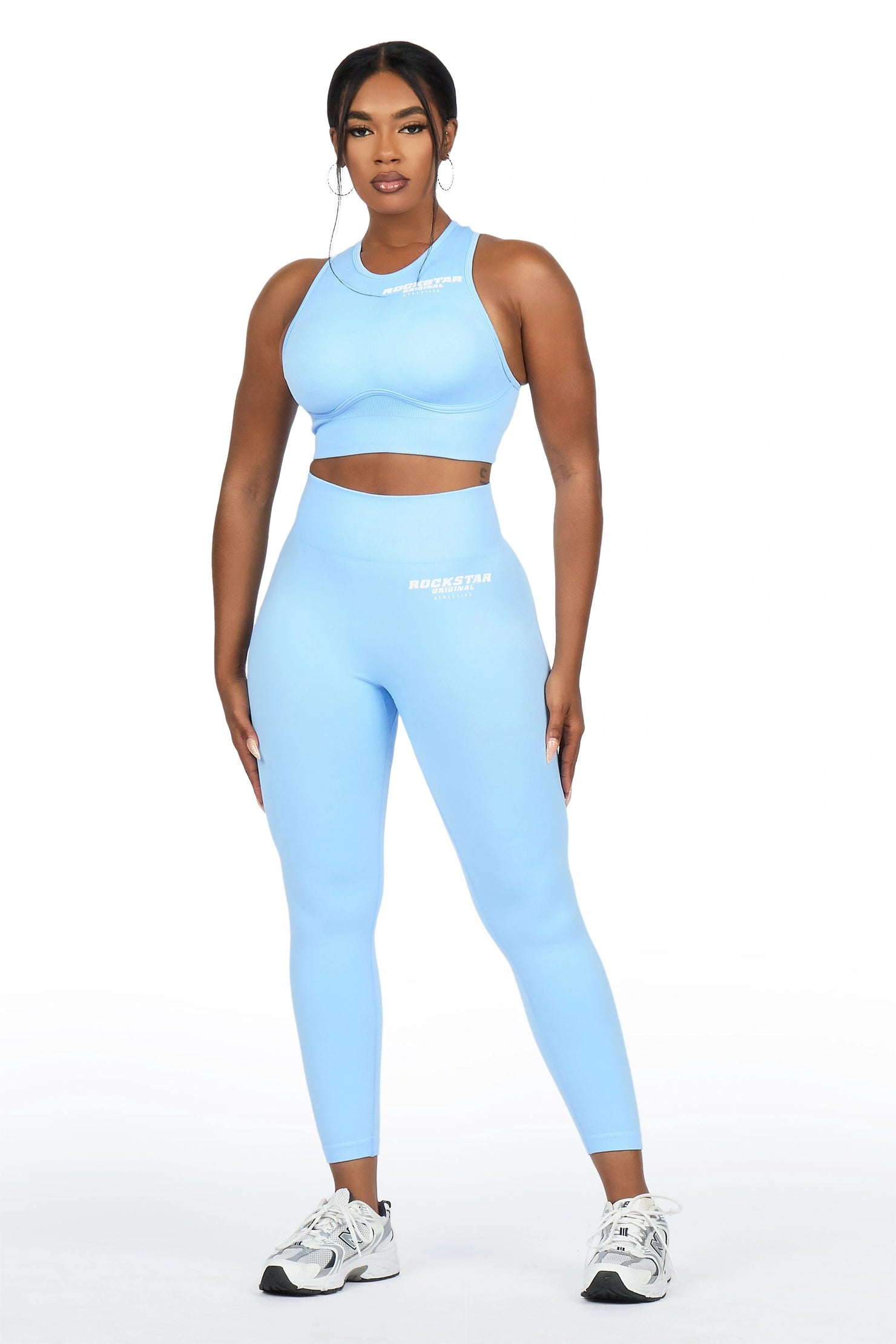 Brevyn Blue Tank Active Legging Set