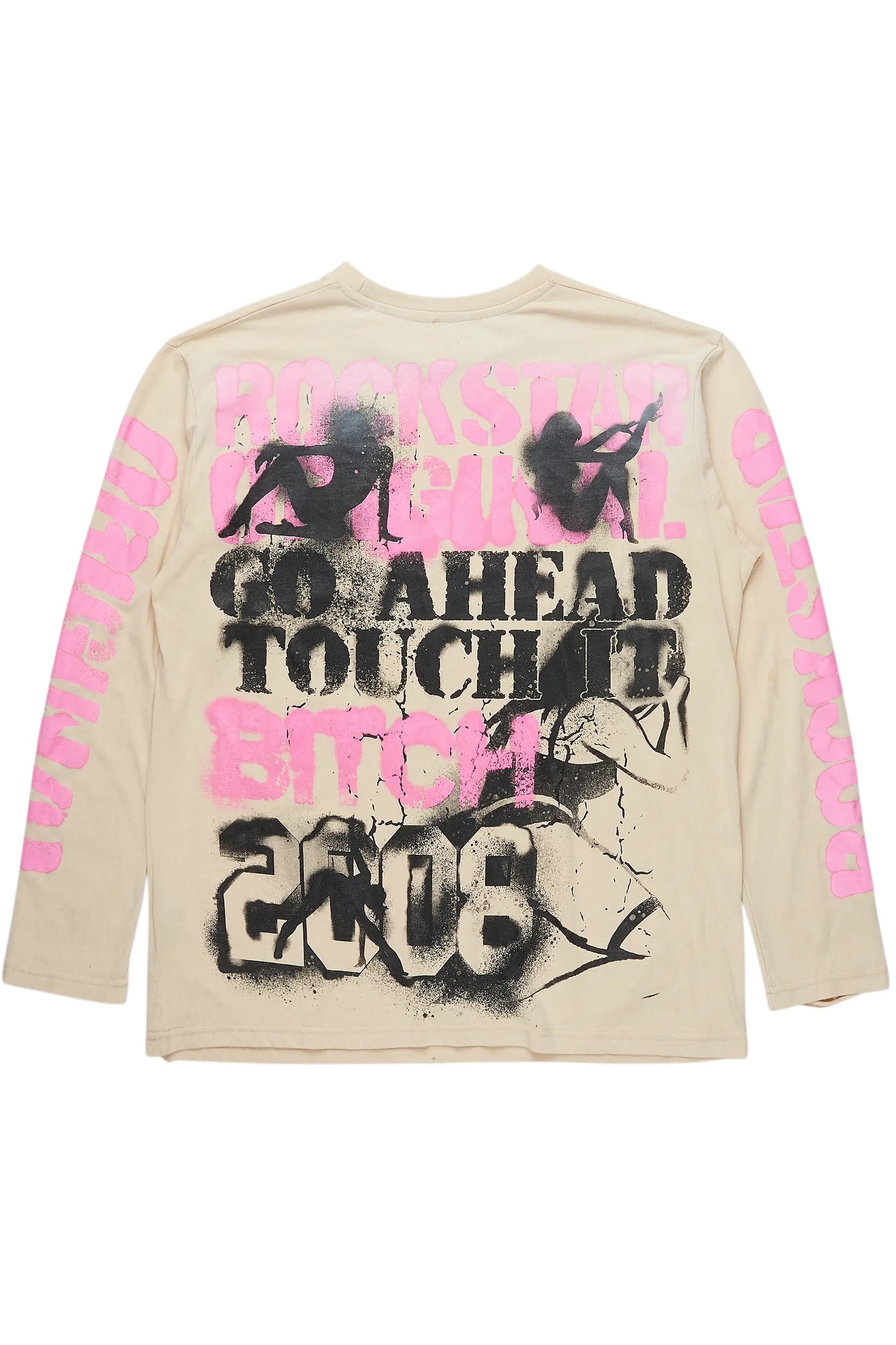 Strip Army Vintage Sand Long Sleeve Graphic T-Shirt