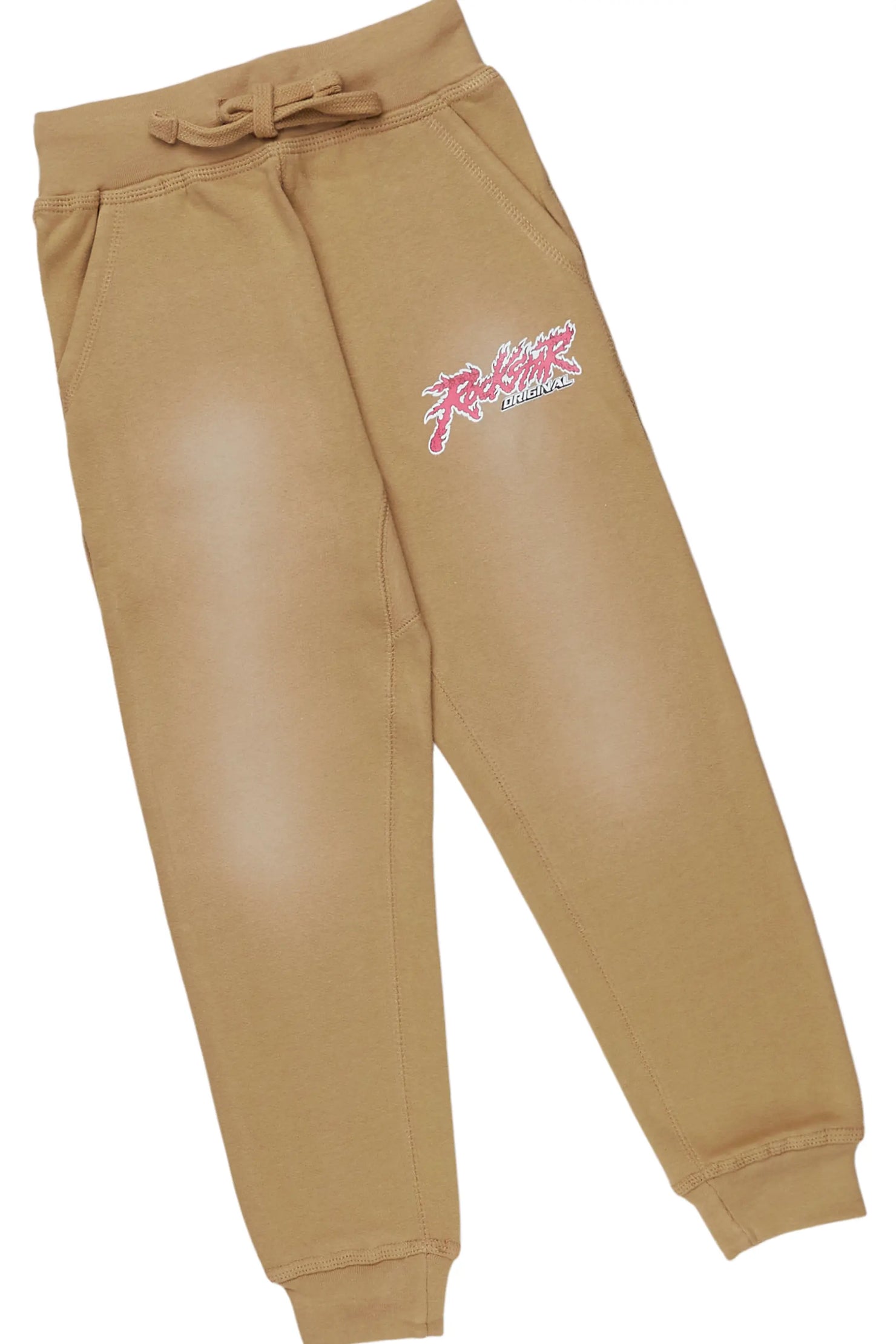 Boys Yash Beige Hoodie Track Pant Set
