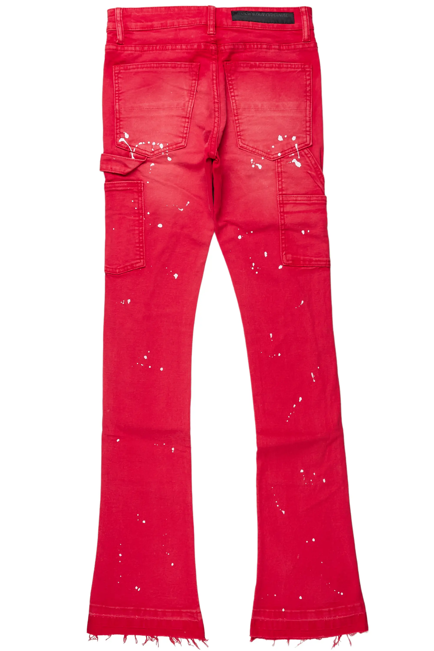 Thorton Red Stacked Flare Jean