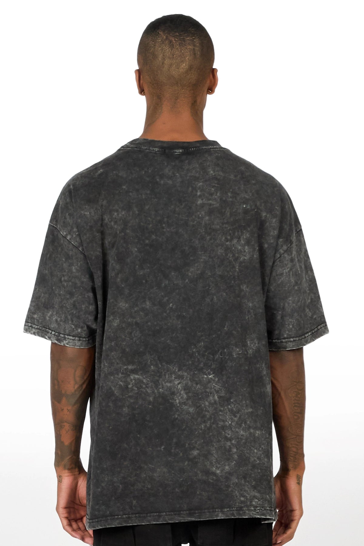 Tyvion Black Rhinestone Oversized Graphic T-Shirt