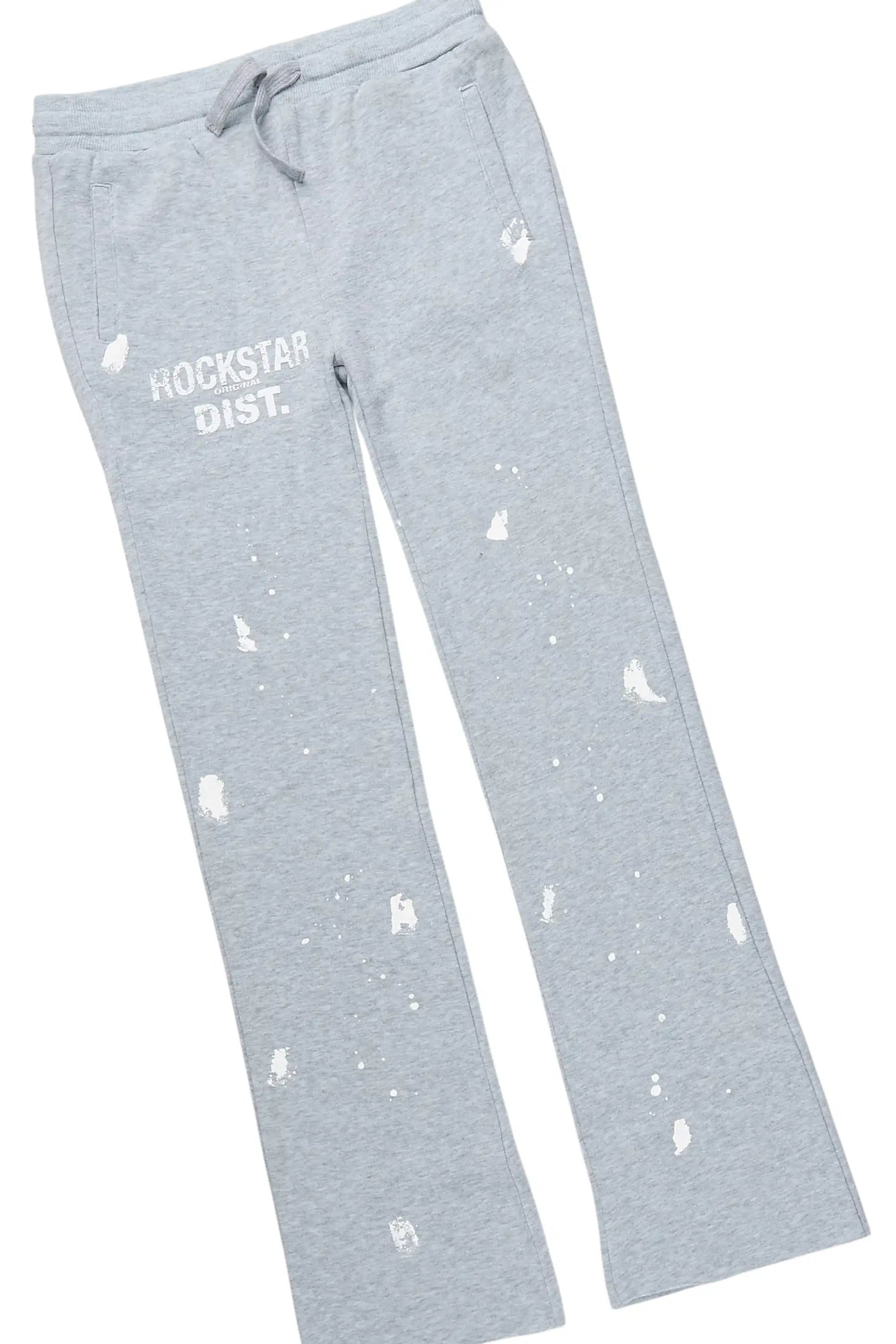 Boys Raffer 4.0 Grey/White Hoodie/Stacked Flare Track Set