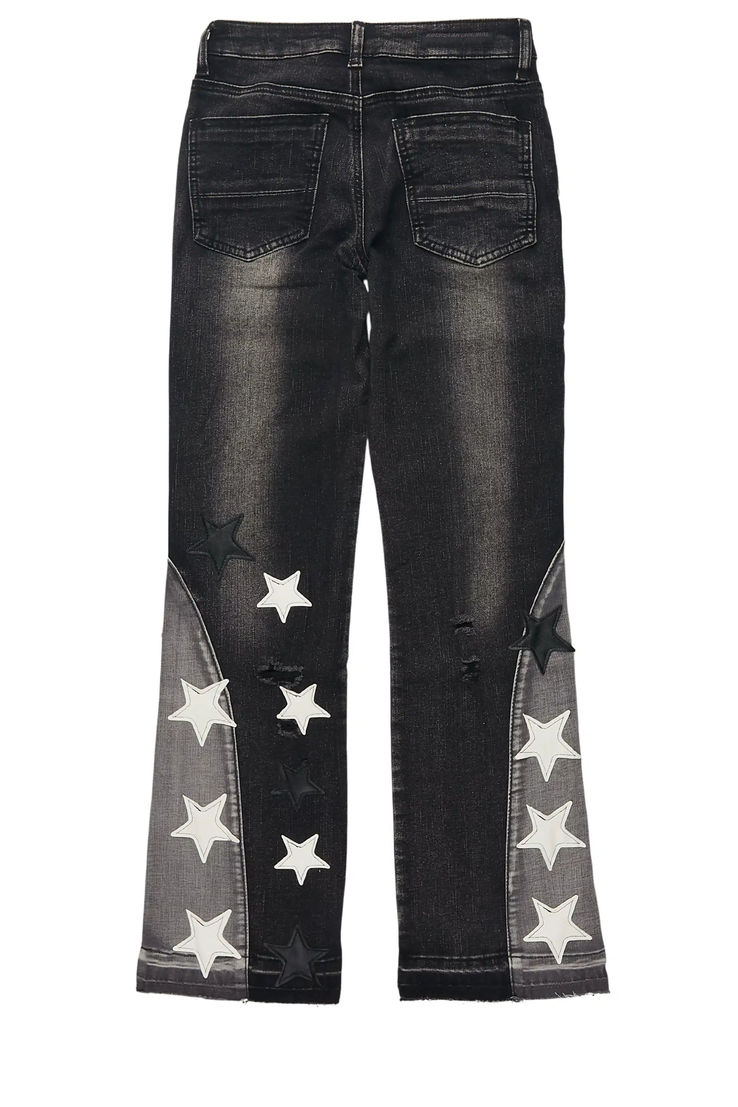 Girls Adella Black Stacked Jean