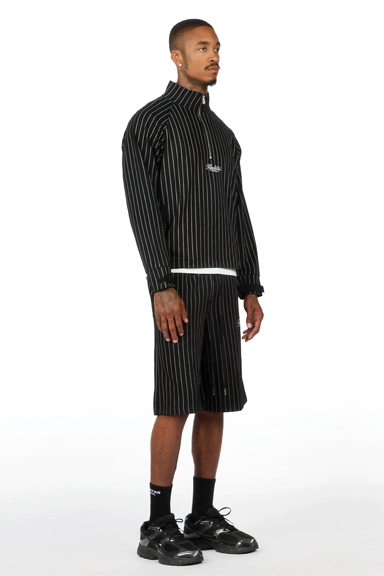 Hernan Black Quarter Zip Raglan Short Set