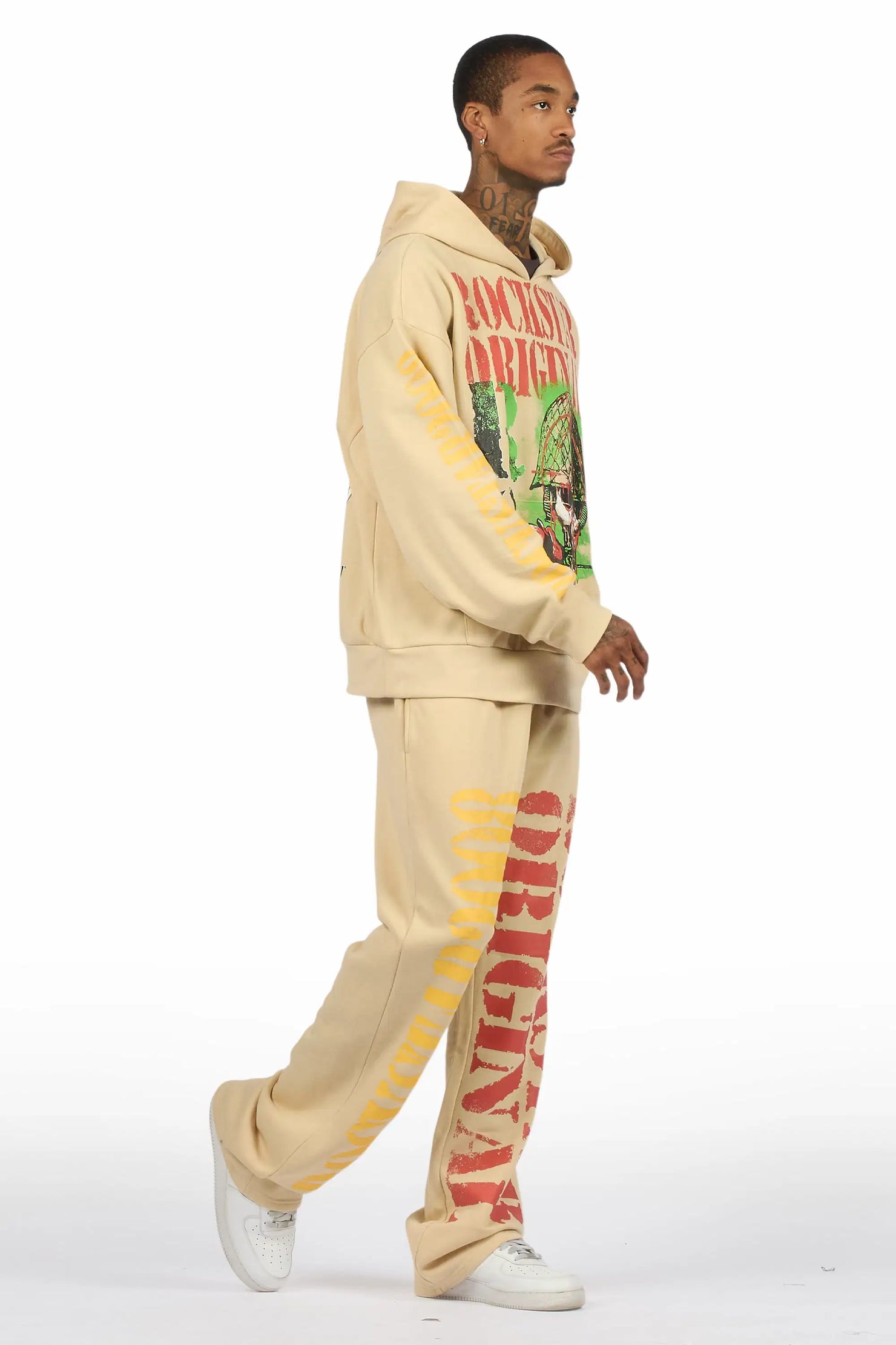 Killshot Romance Beige Hoodie/Baggy Pant Track Set