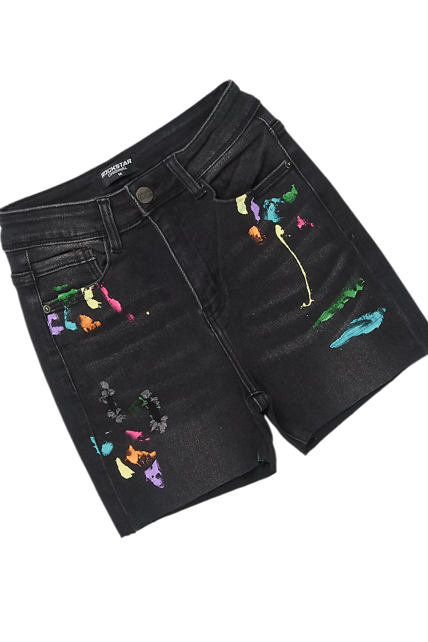 Kristena Black Denim Short Set