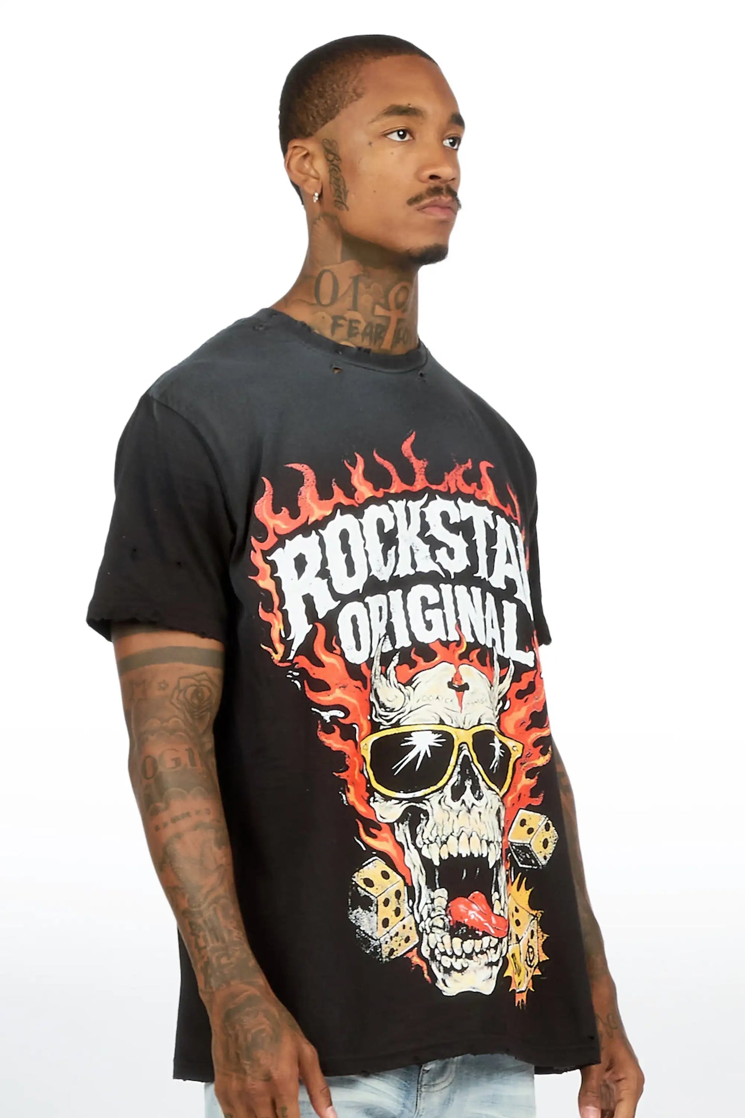 Carmill Black Oversized Graphic T-Shirt