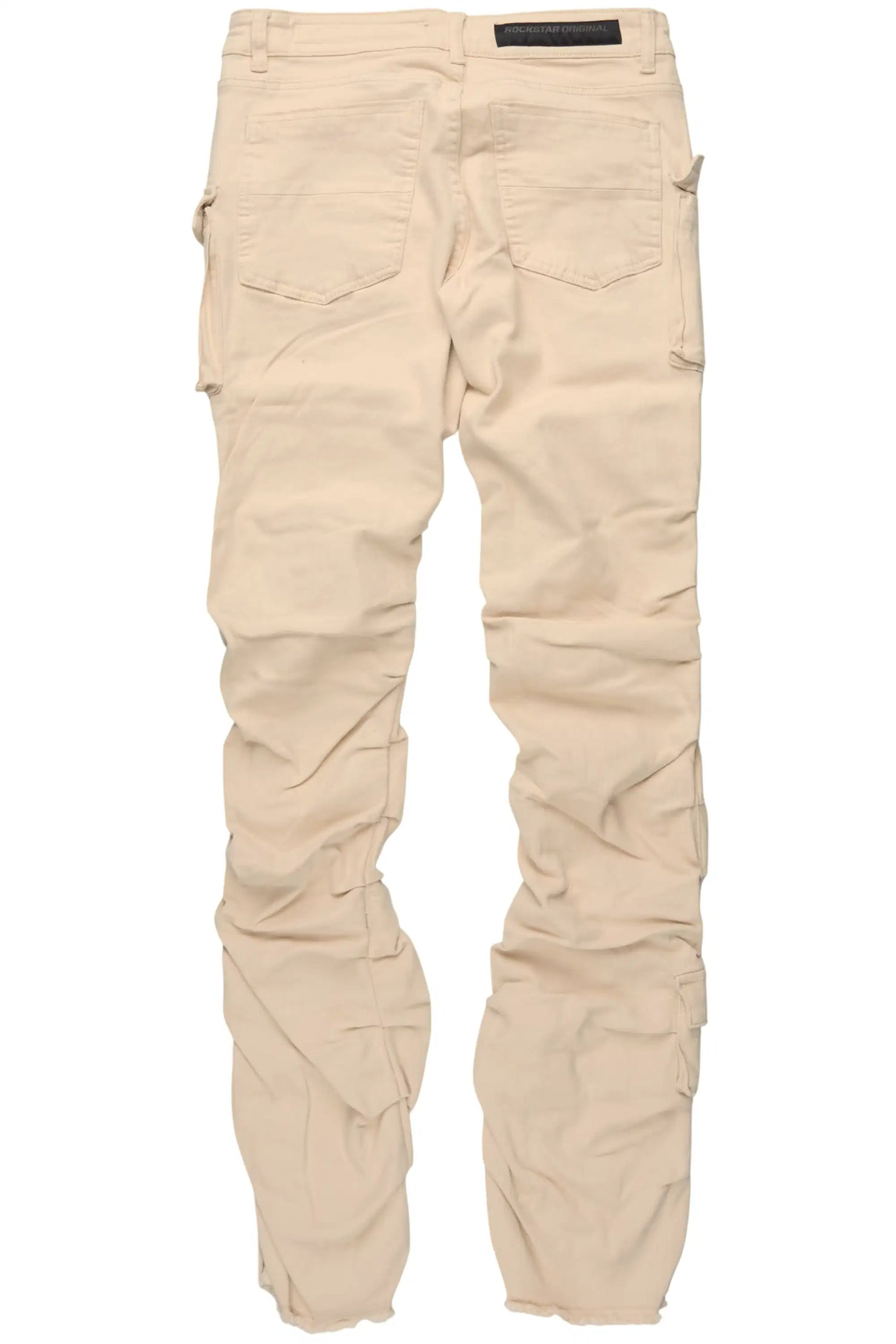 Gentry Beige Stacked Flare Jean