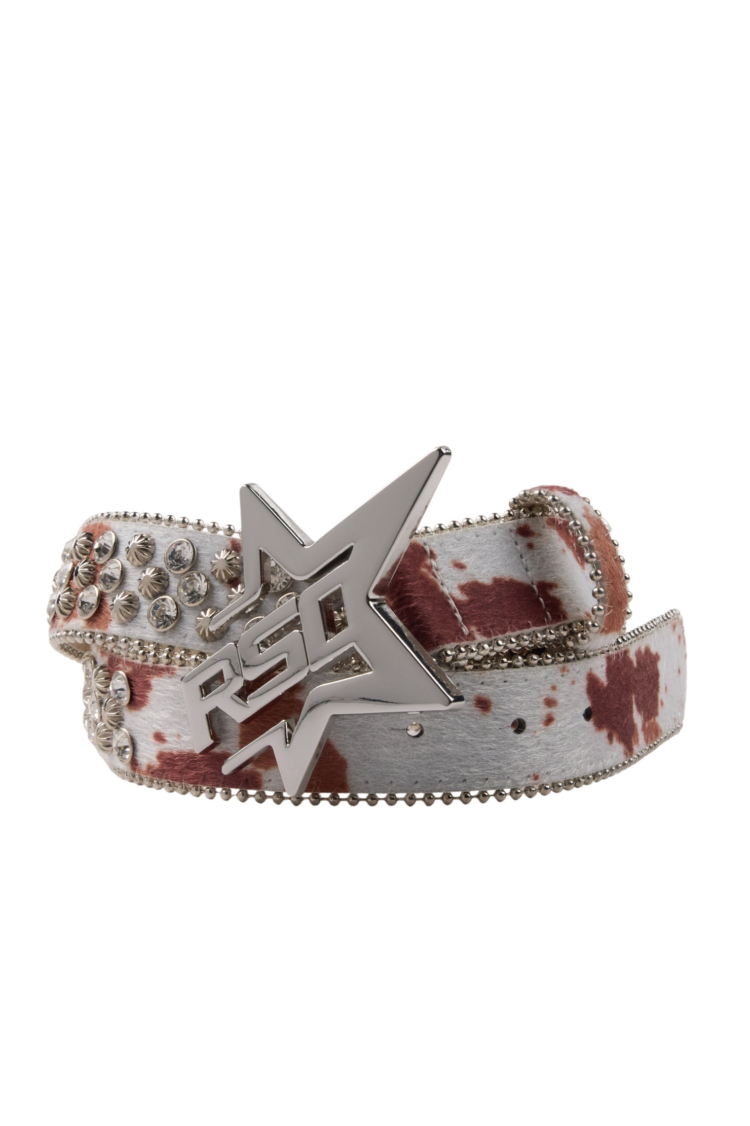 Normandie Brown Rhinestones Rockstar Logo Belt