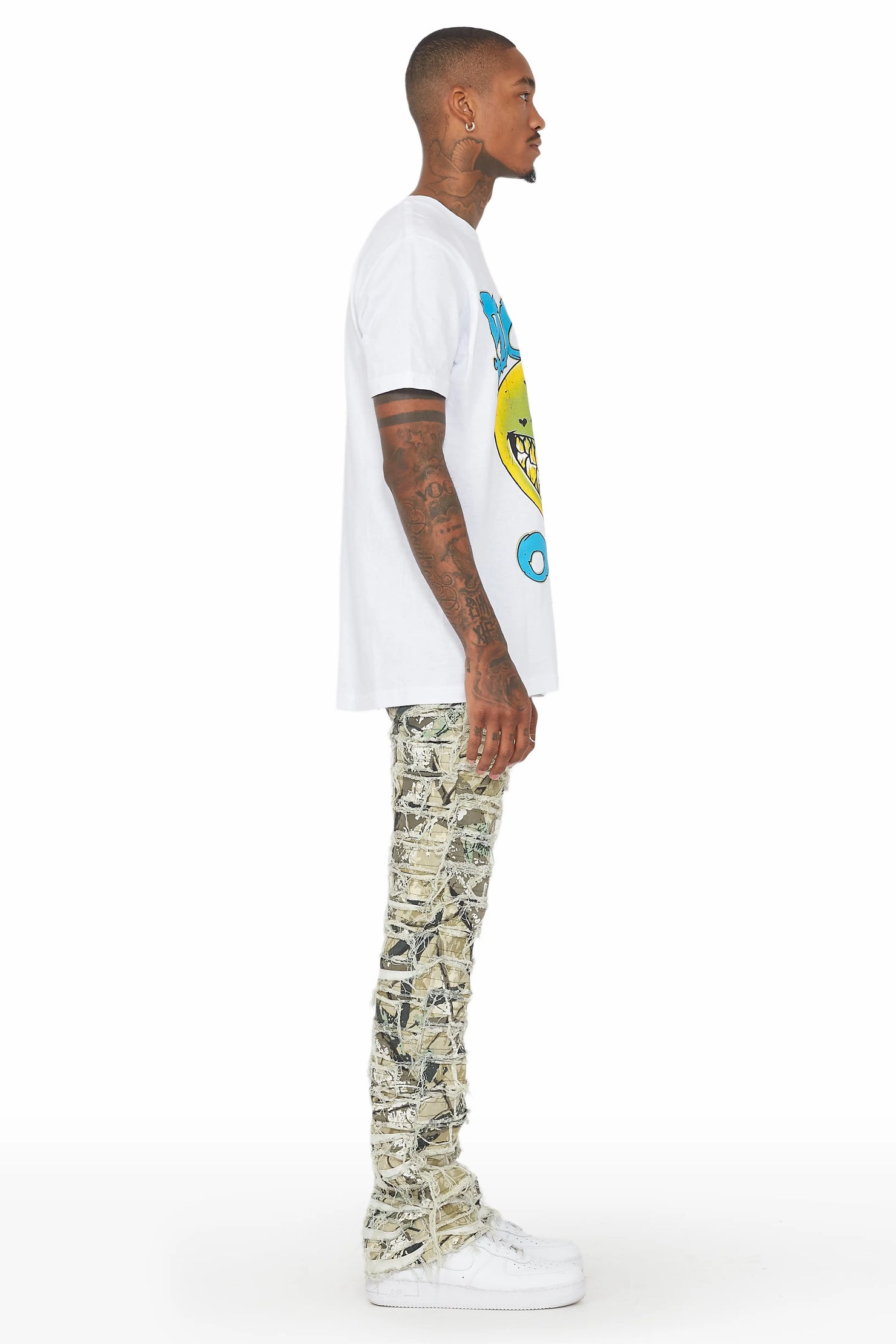 Cassius Tree Camo Stacked Flare Jean