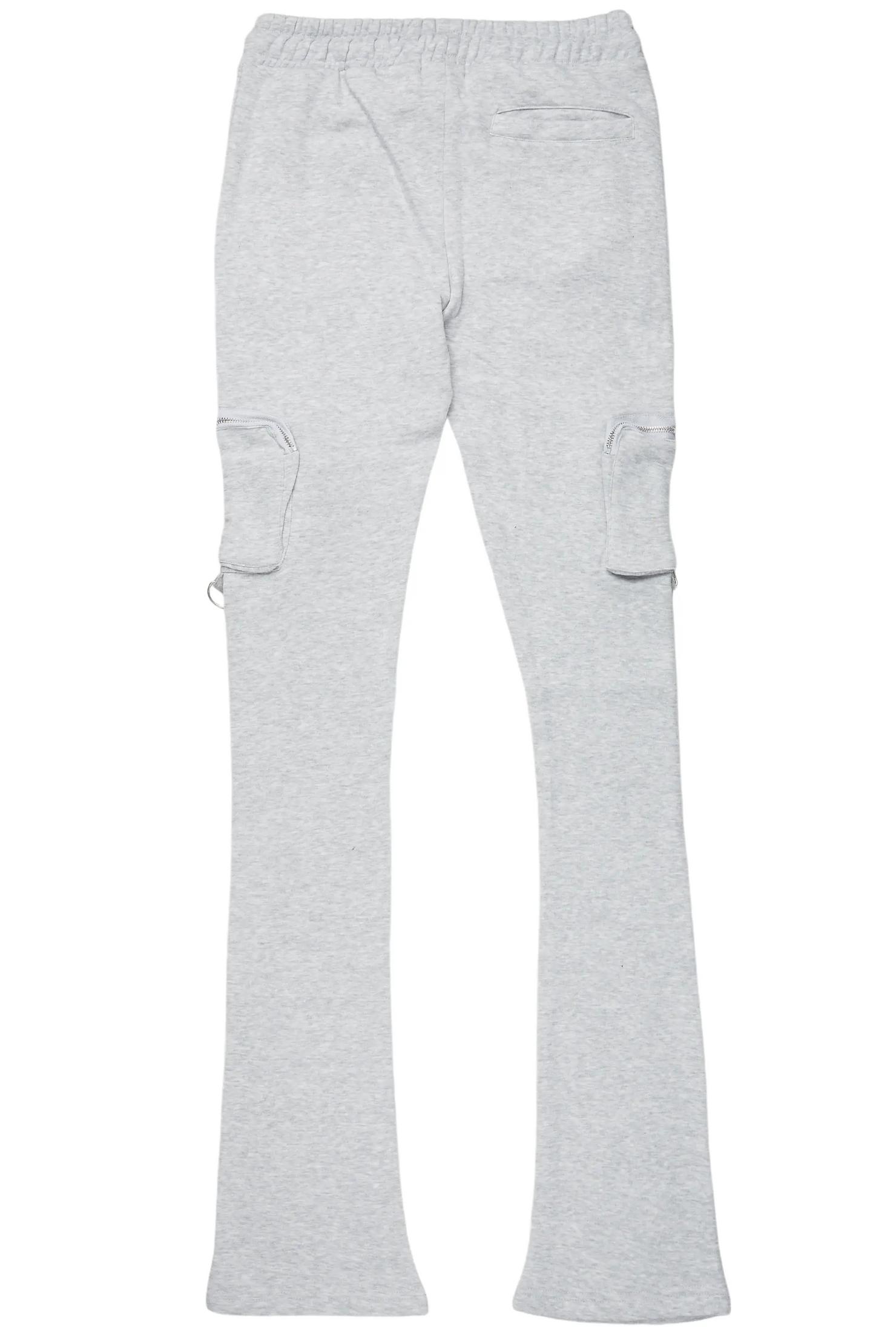 Colin Heather Grey Stacked Flare Track Pant