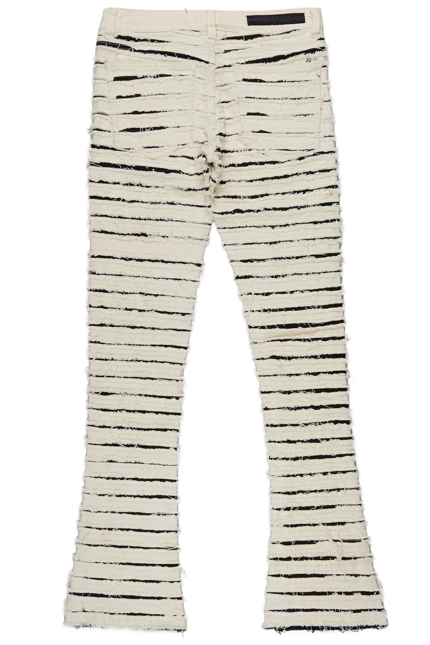 Naman Beige Painter Stacked Flare Jean