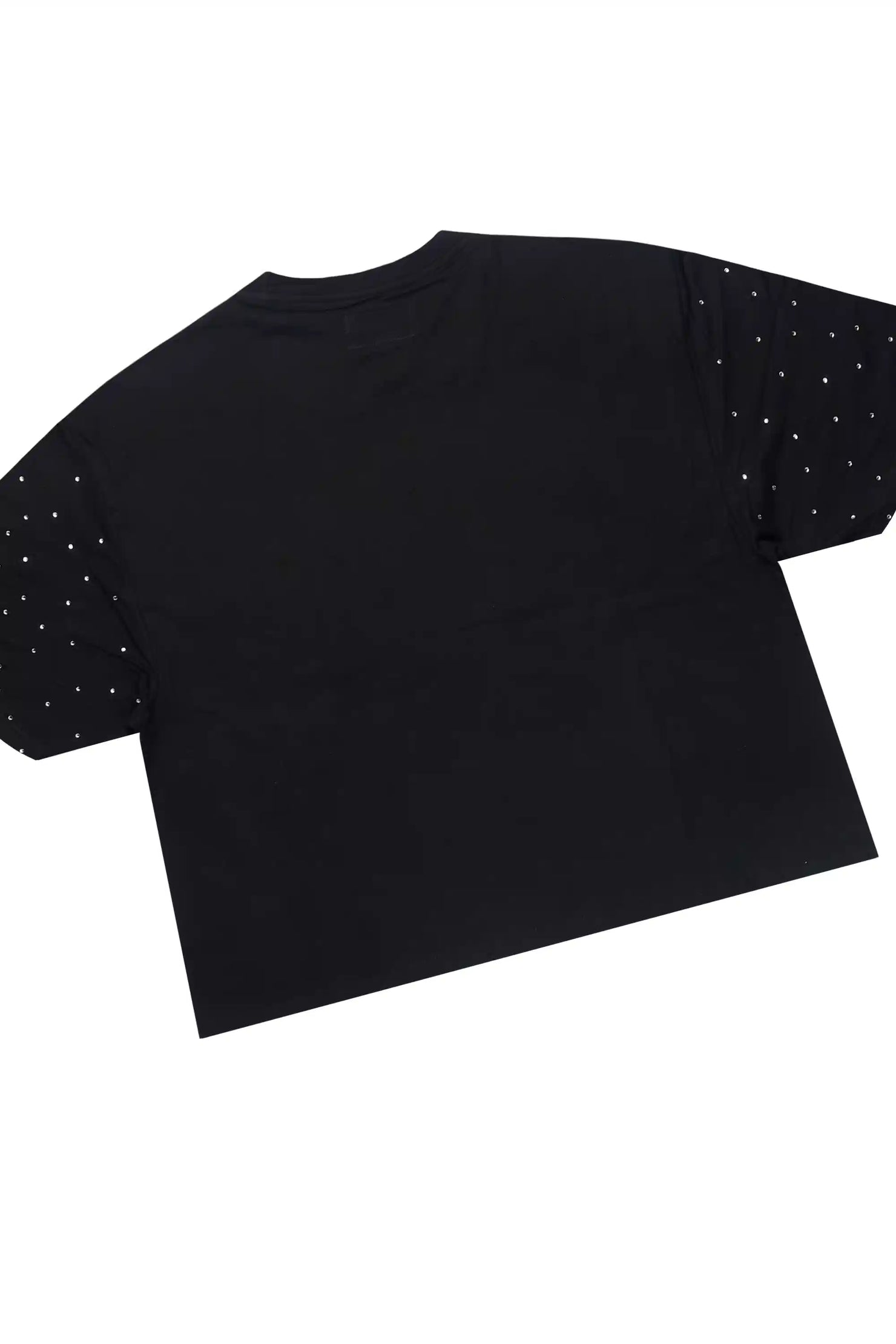 Borya Black Rhinestone T-Shirt/Baggy Stacked Track Set