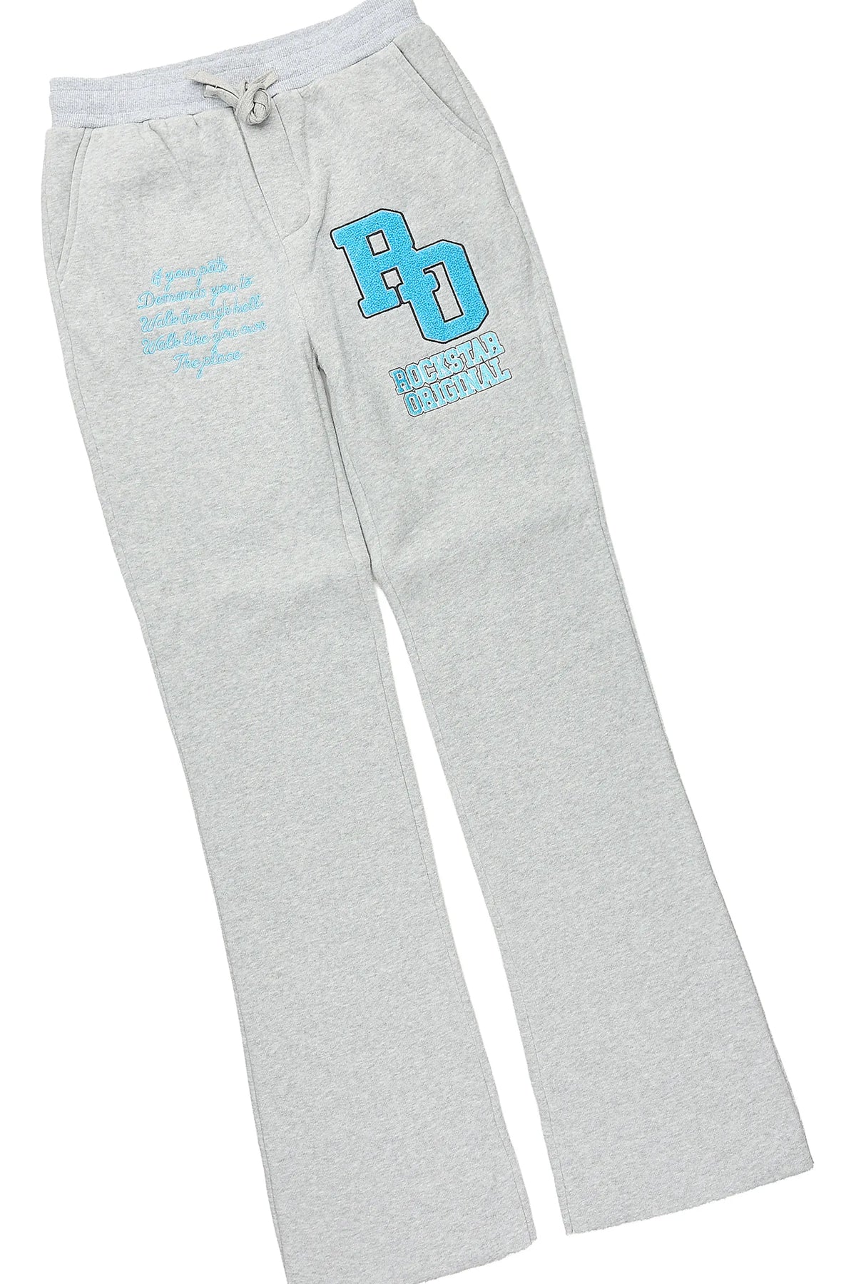 Boys Leslaw Royal Blue/Heather Grey Stacked Flare Hoodie Track Set