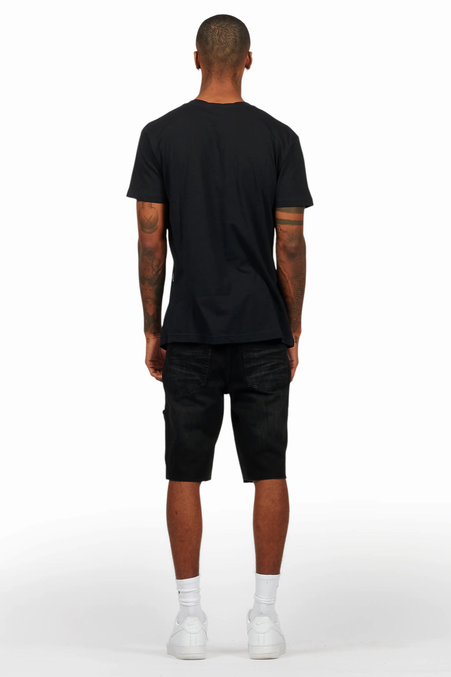 Beno Black T-Shirt/Denim Short Set