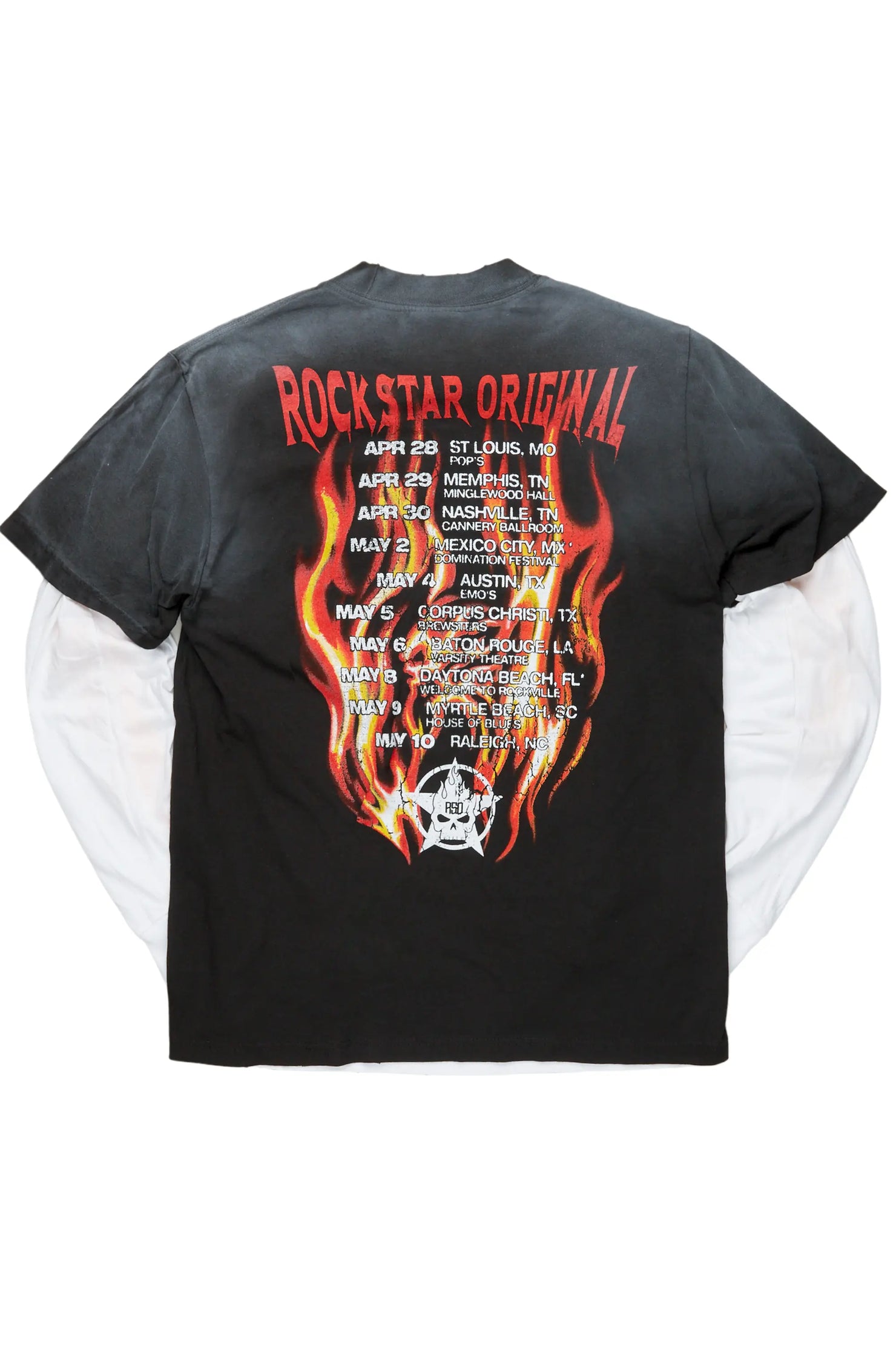 Suspect Black Double Layer Long Sleeve Graphic T-Shirt