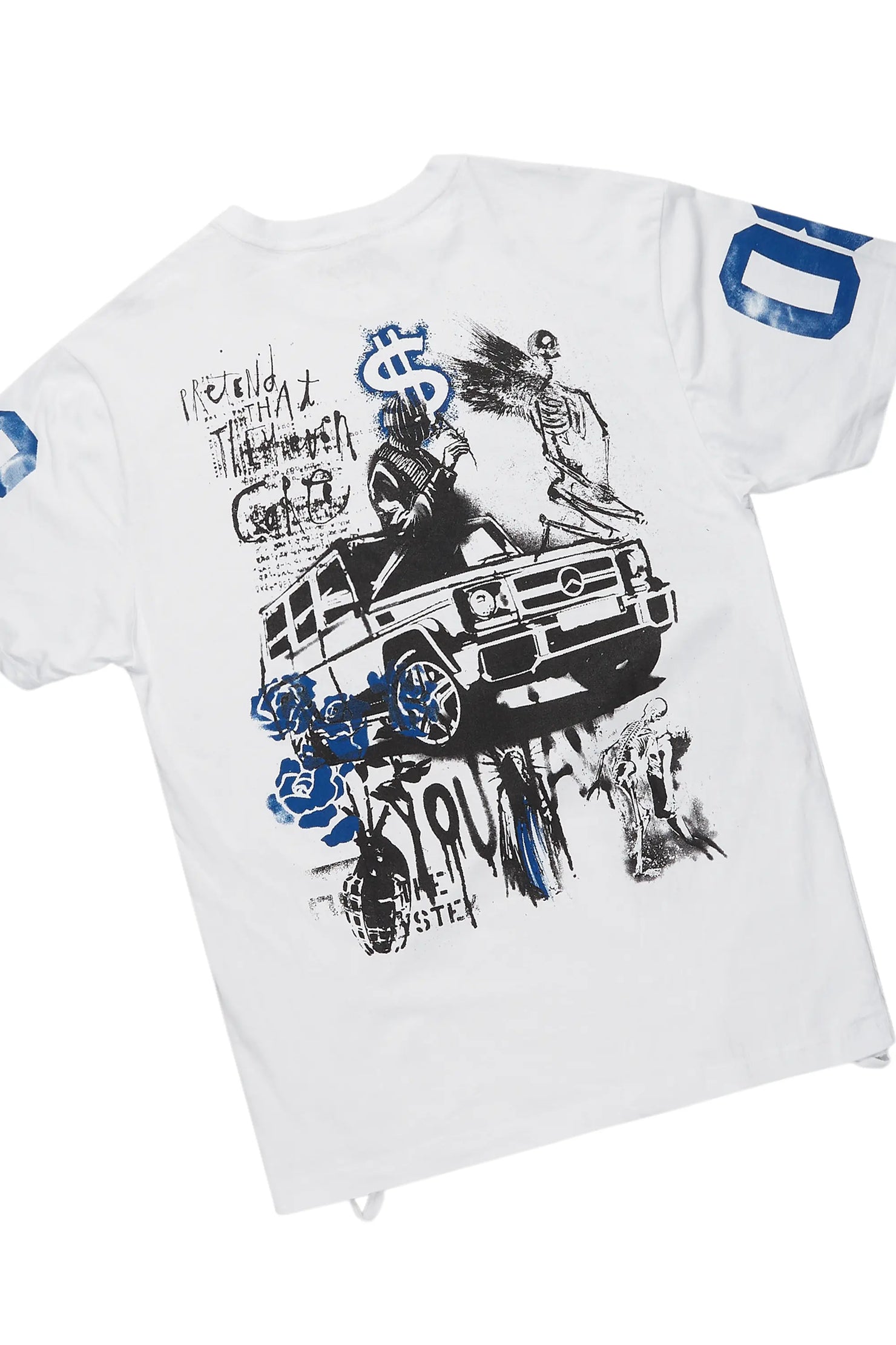 Grill White/Blue Tapestry T-Shirt/Denim Short Set