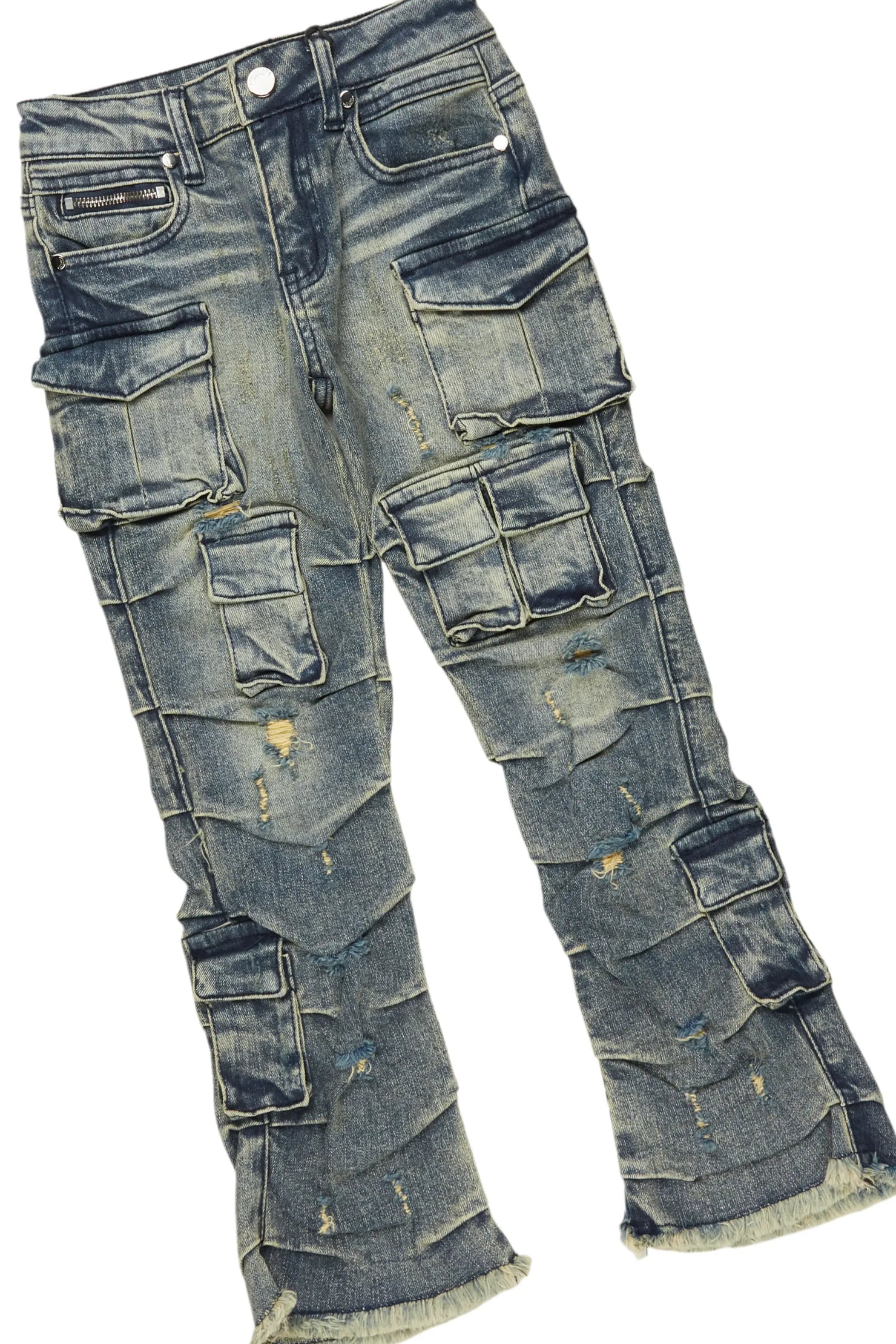 Boys Fields Black/Tint Mohair Hoodie/Stacked Flare Jean Set