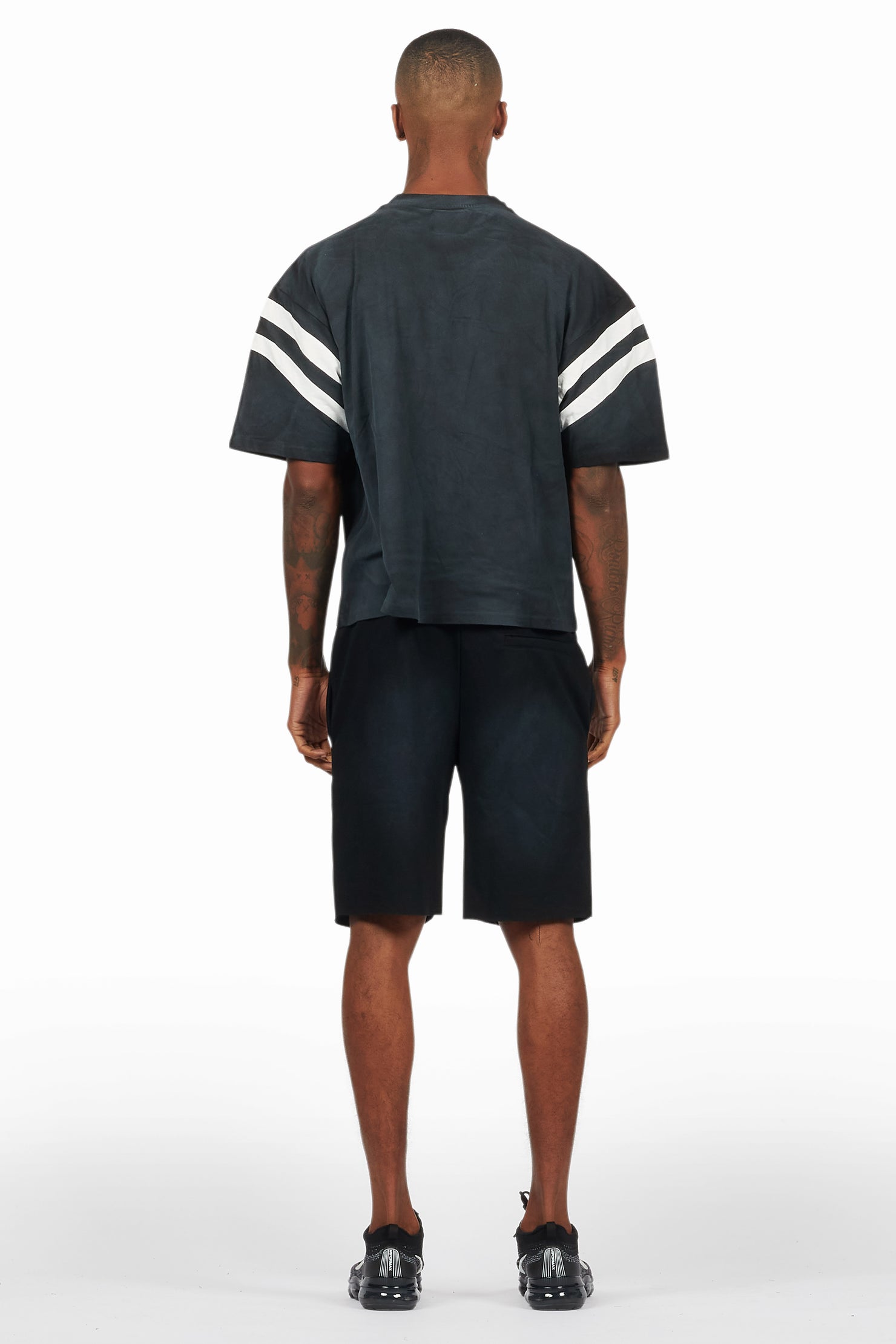 Tumo Black Crop Boxy Tee Short Set