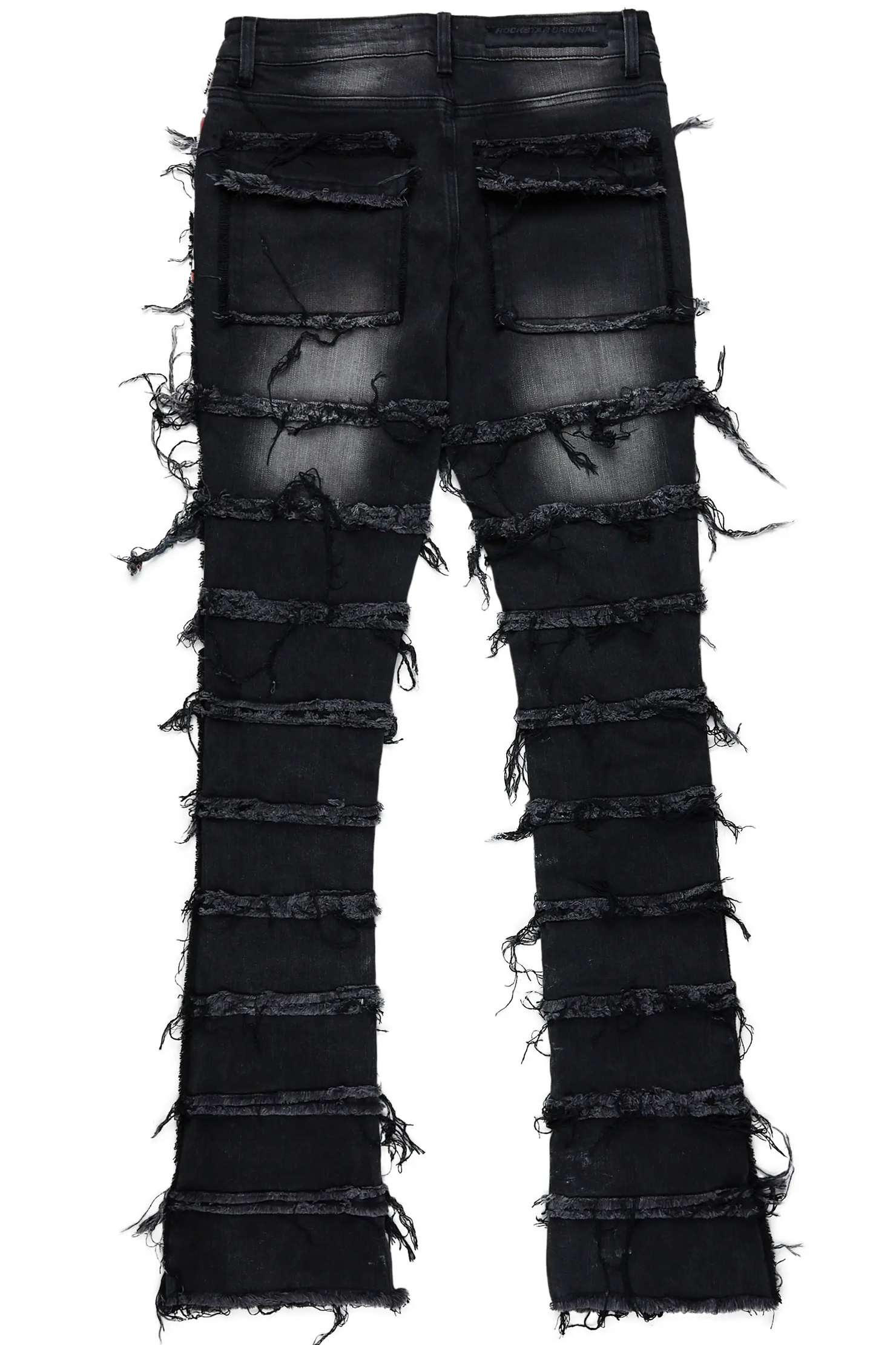 Falan Black Painter Stacked Flare Jean