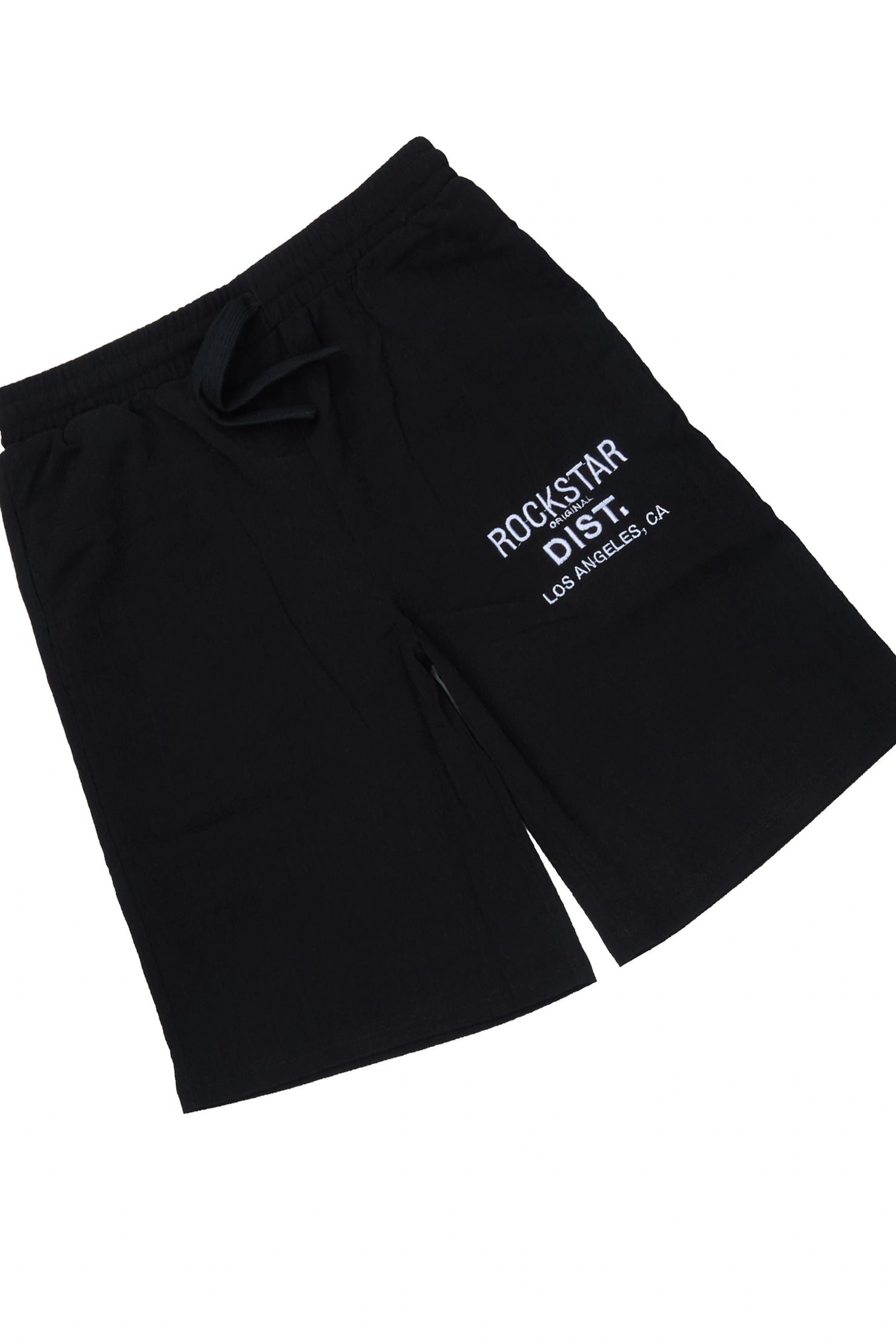 Boys Kason Black Button Down Shirt/Short Set