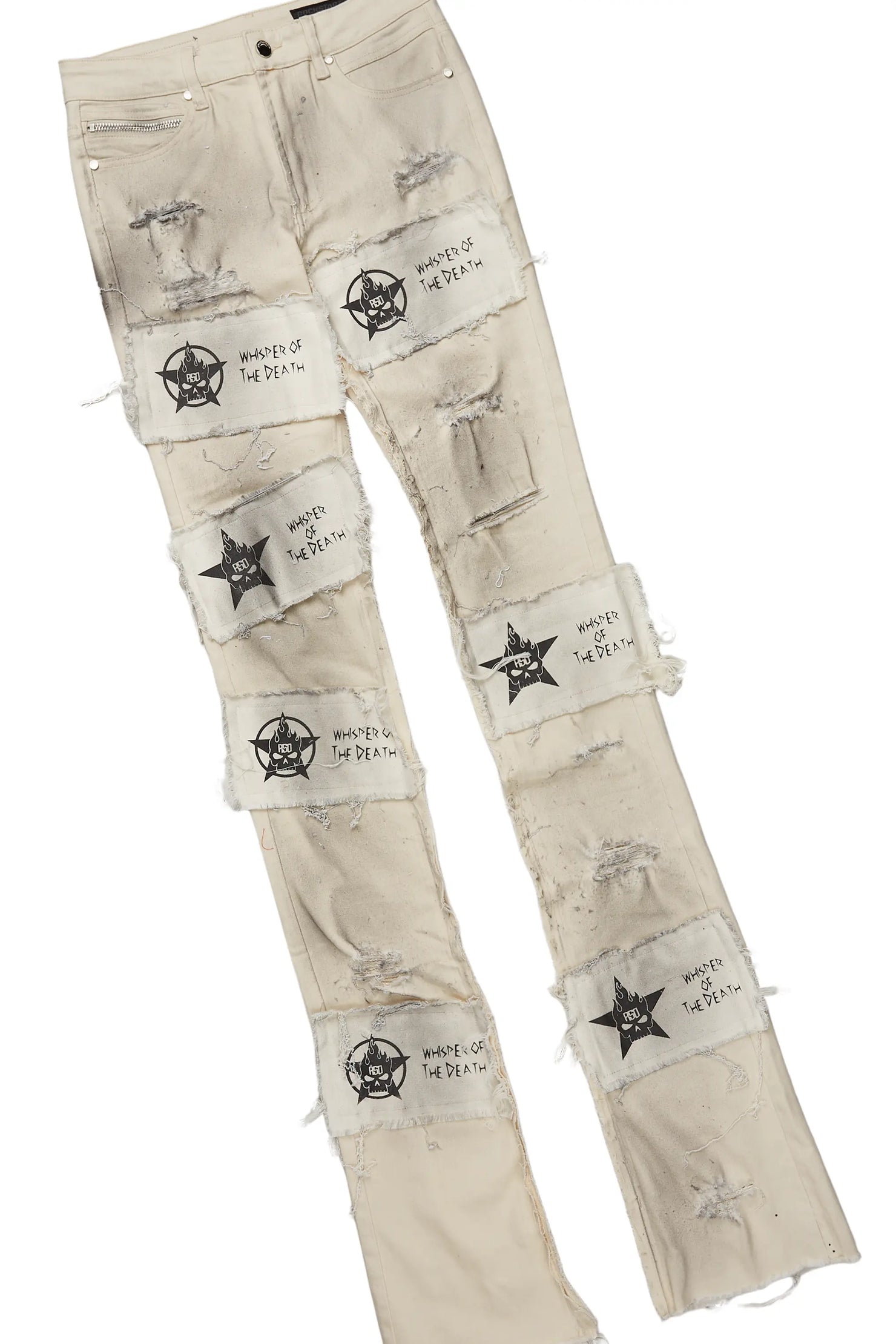 Jadon White/Beige T-Shirt/Super Stacked Flare Jean Bundle