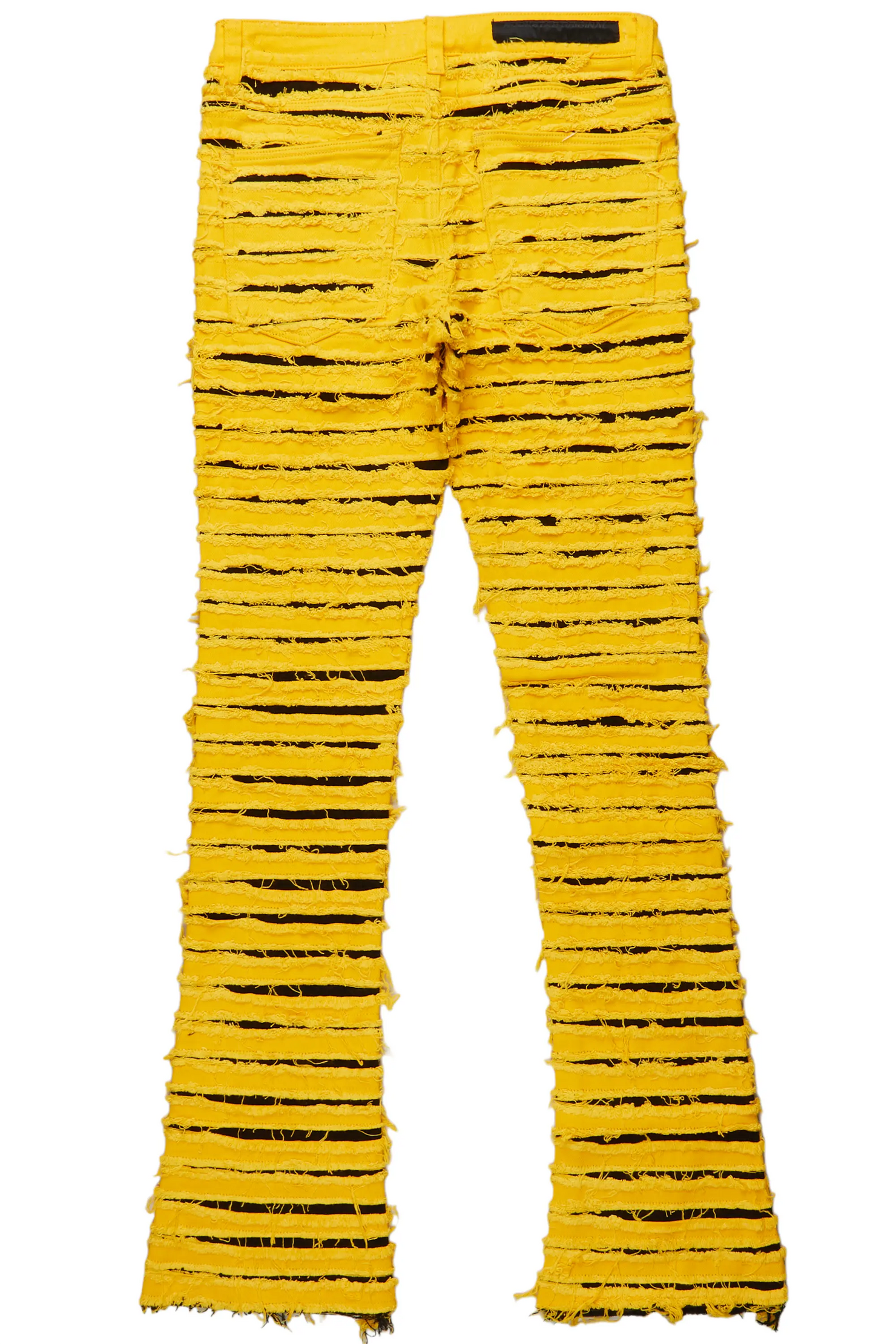 Korren Yellow/Black Stacked Flare Jean