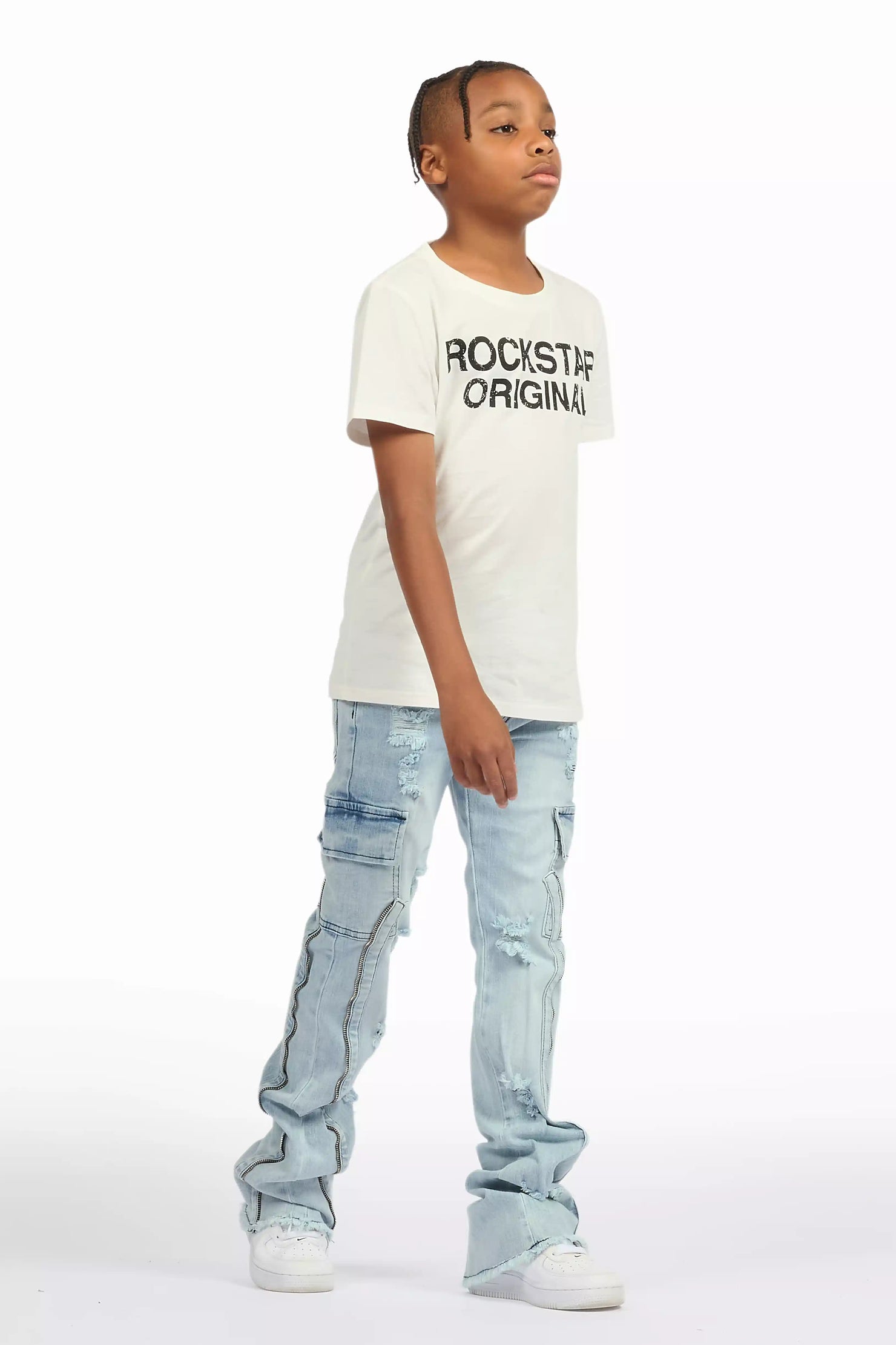 Boys Hutch Blue Stacked Flare Jean