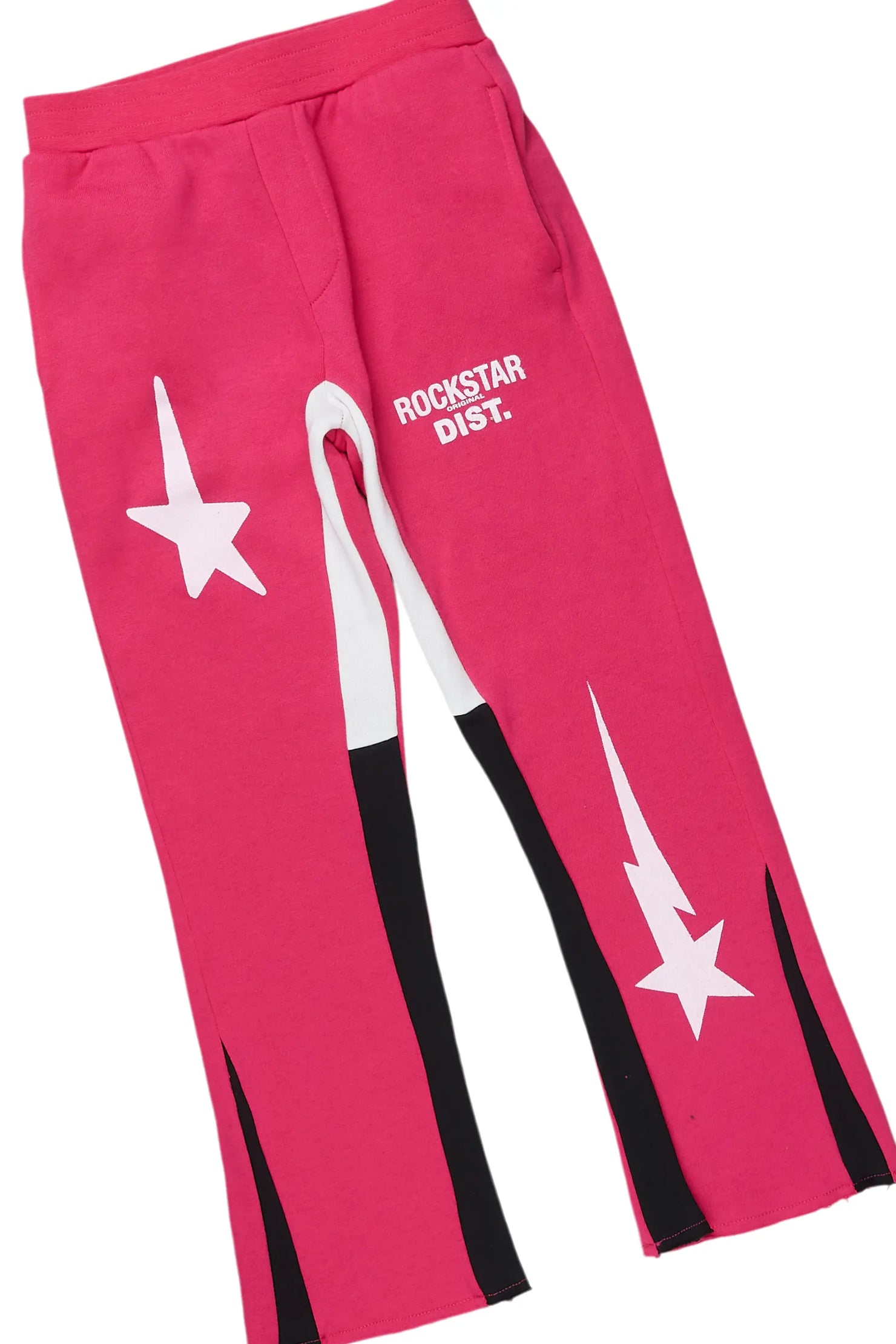 Girls Aria Fuchsia Hoodie Stacked Flare Track Set