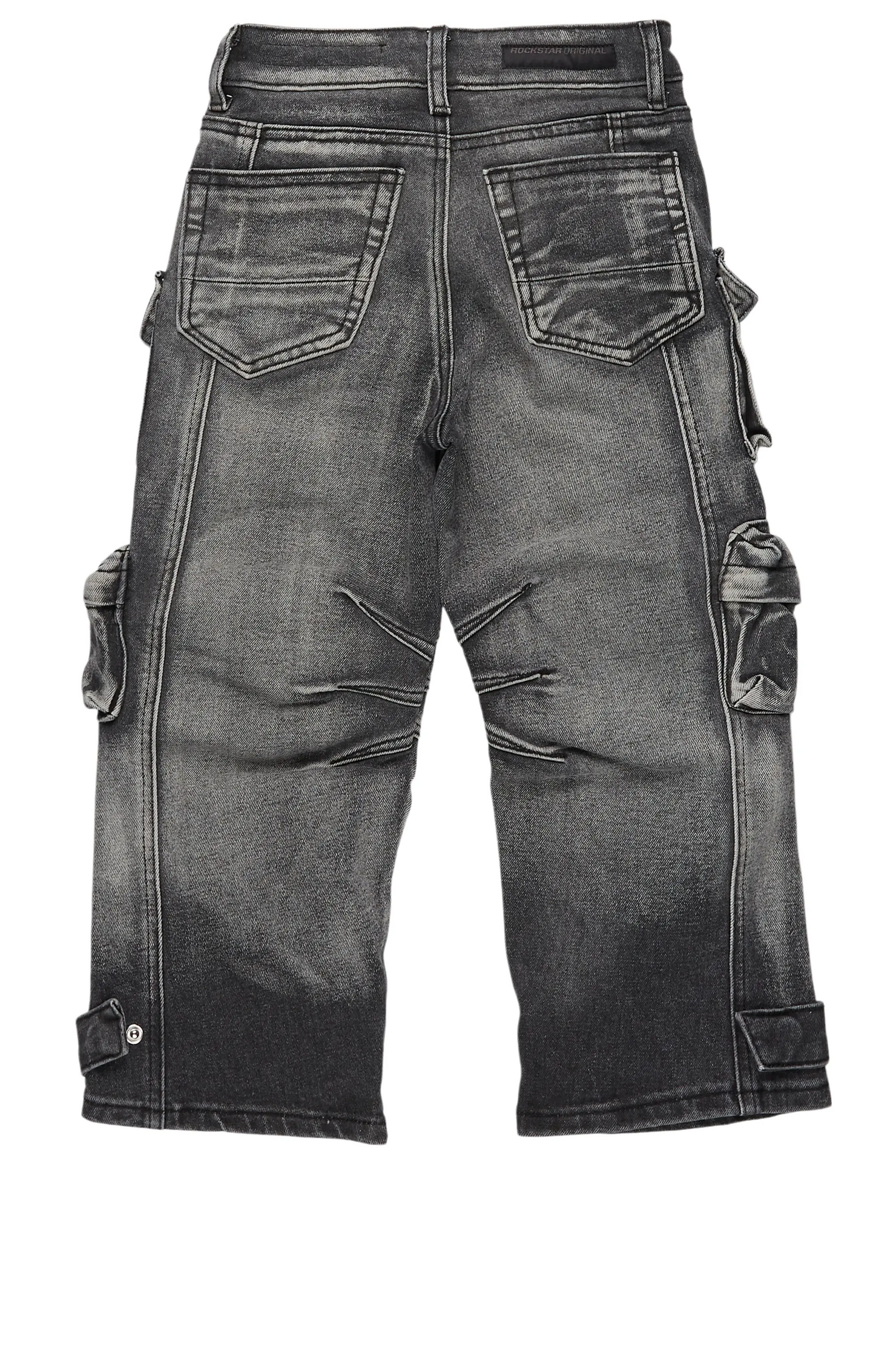Boys Mahesh Grey Baggy Cargo Jean