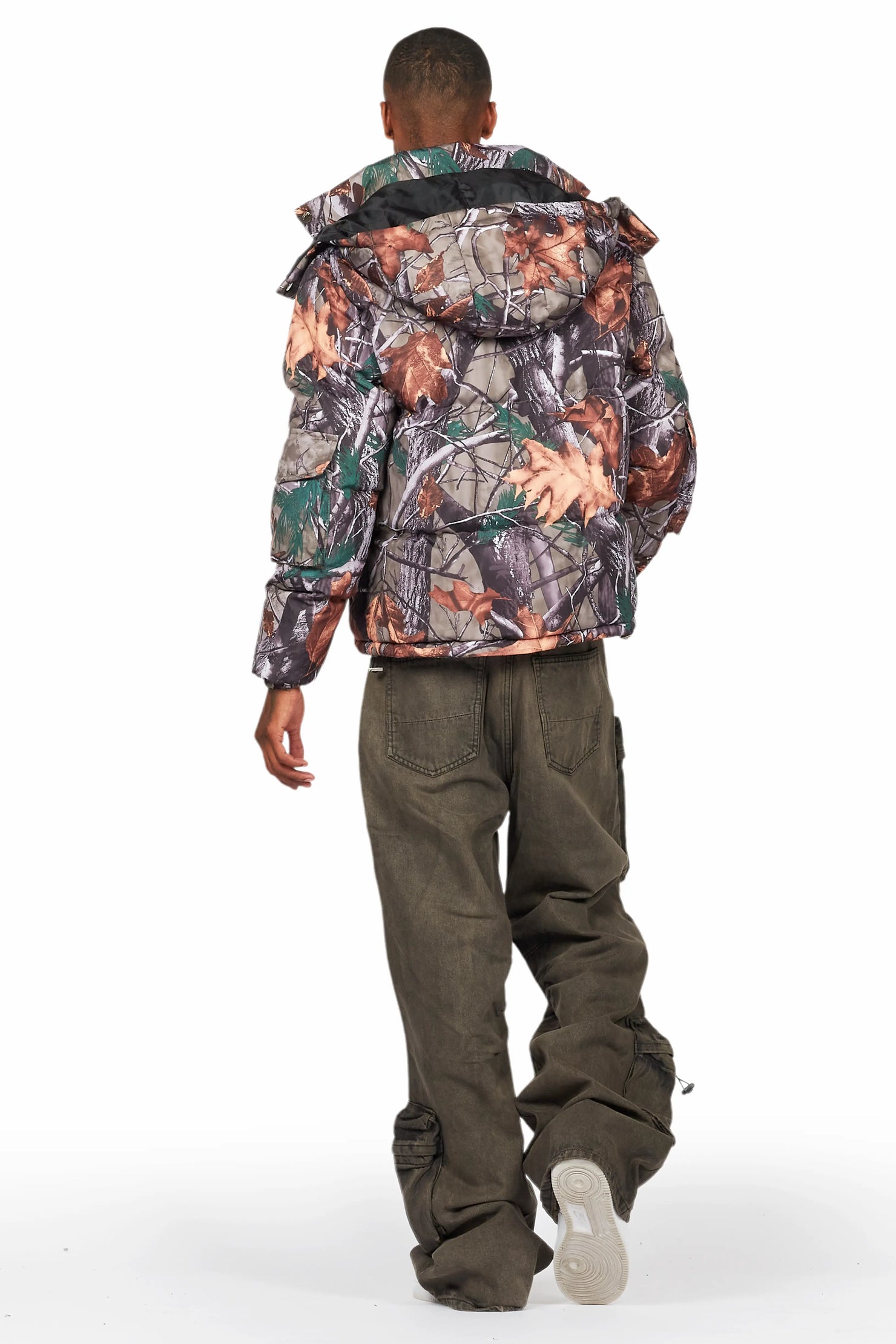 Cazer Dark Grey Baggy Fit Cargo Jean