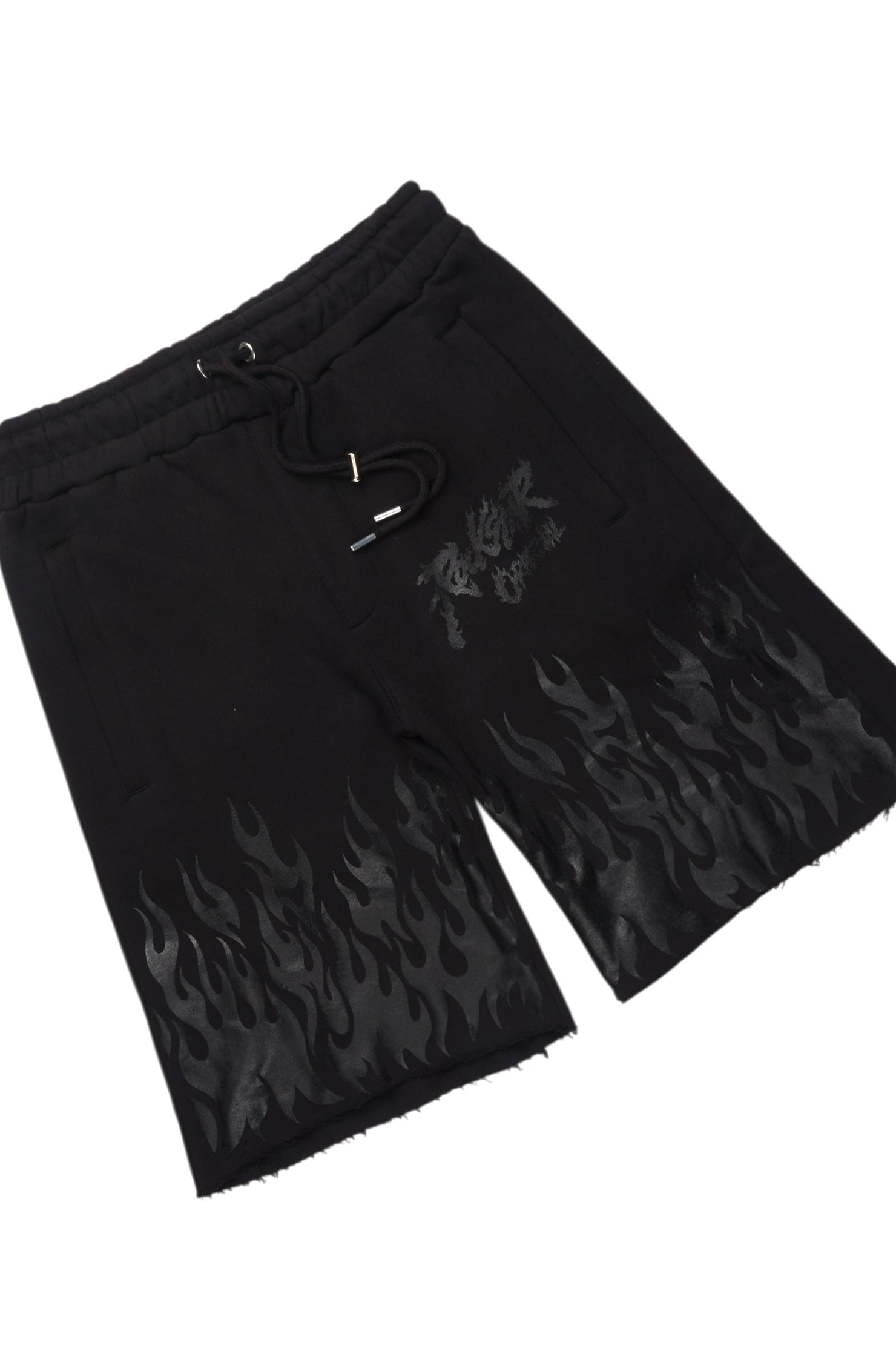 Bubble Black T-Shirt/Raw Edge Short Set