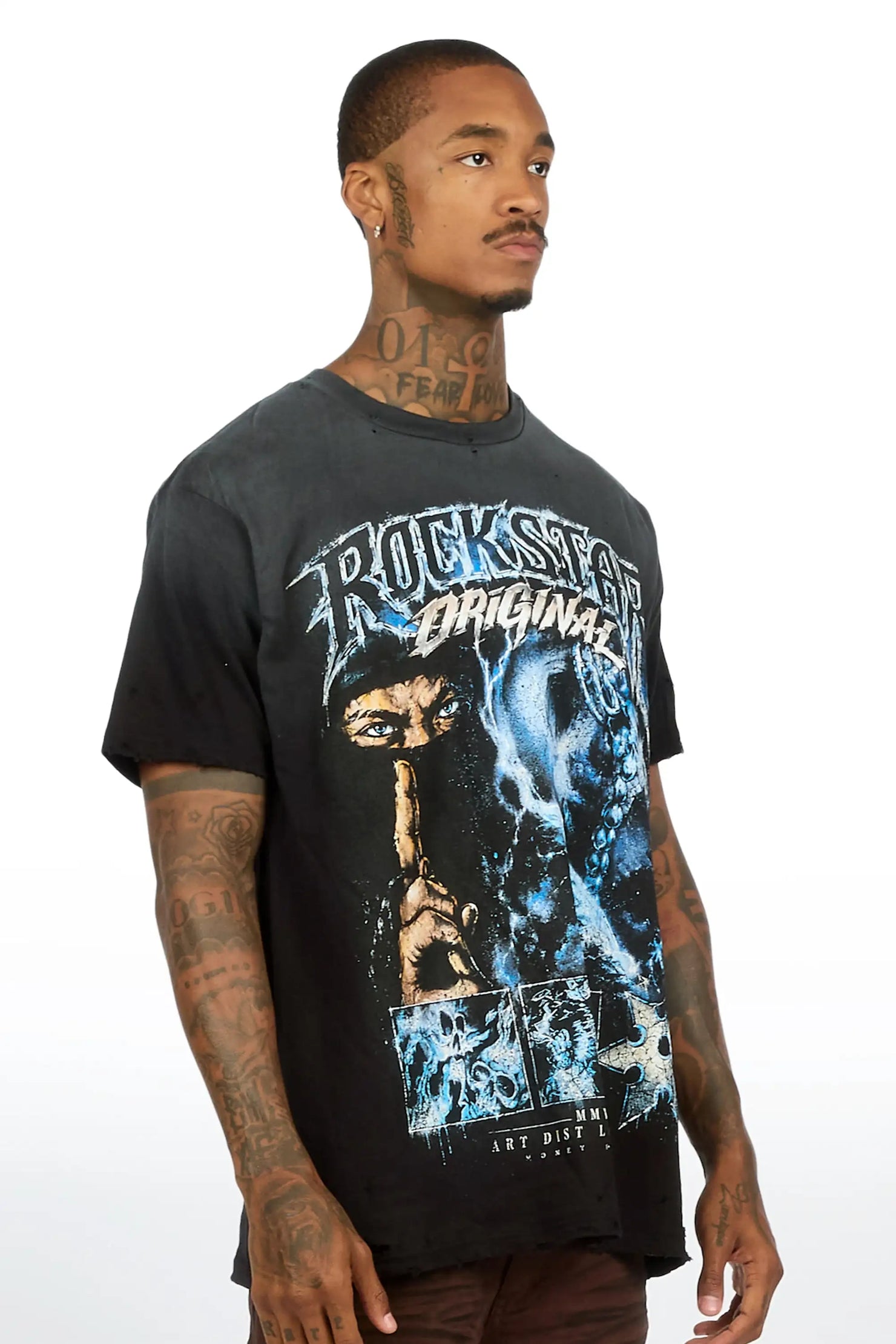 Kordell Black Oversized Graphic T-Shirt
