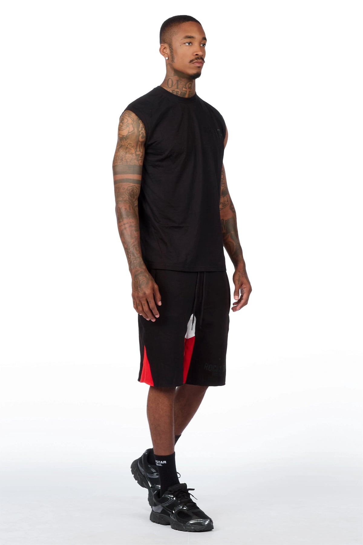 Sana Black Relaxed Cut Sleeve T-Shirt/Short Set