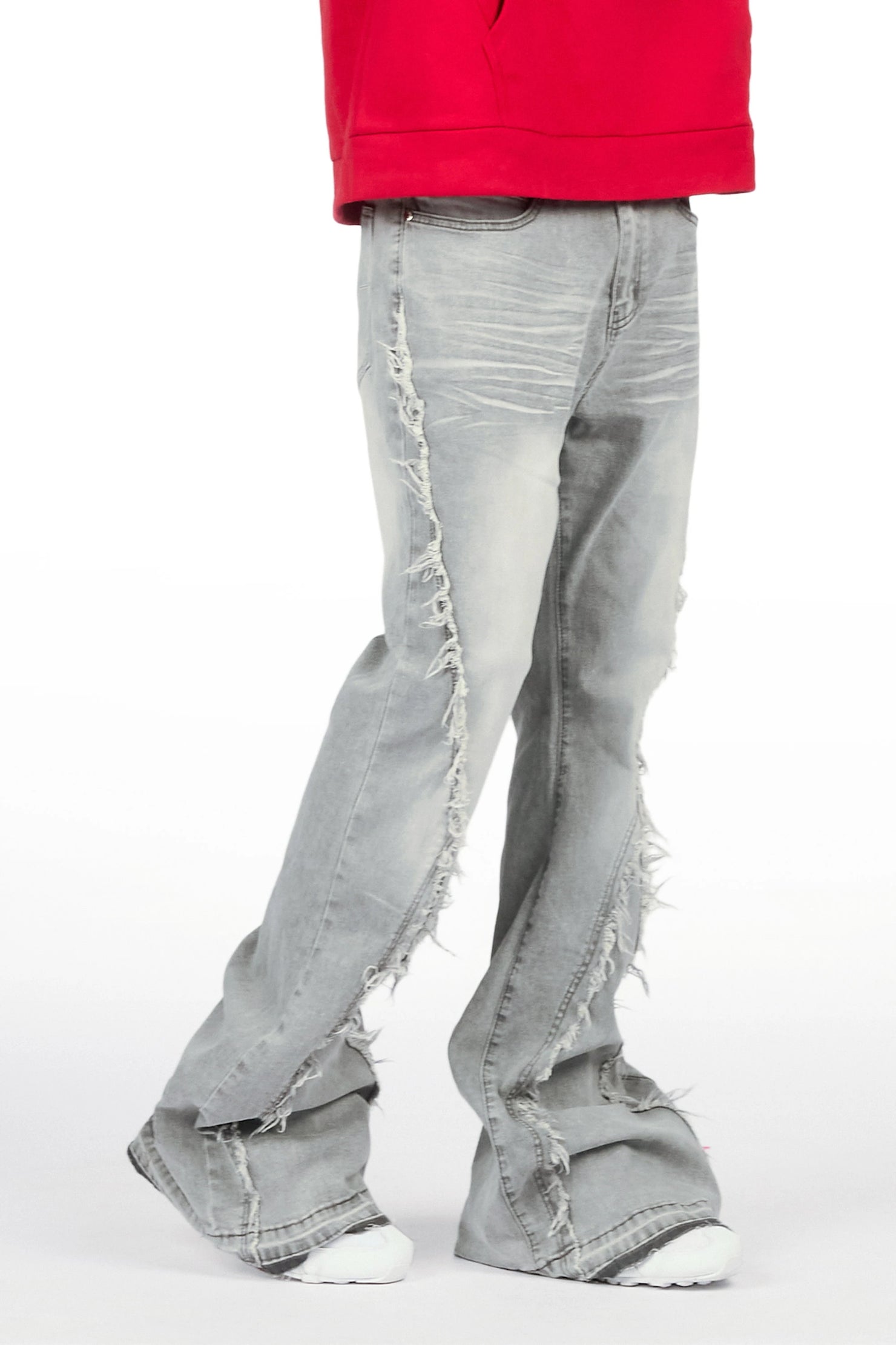 Vane Dark Grey Stacked Super Flare Jean